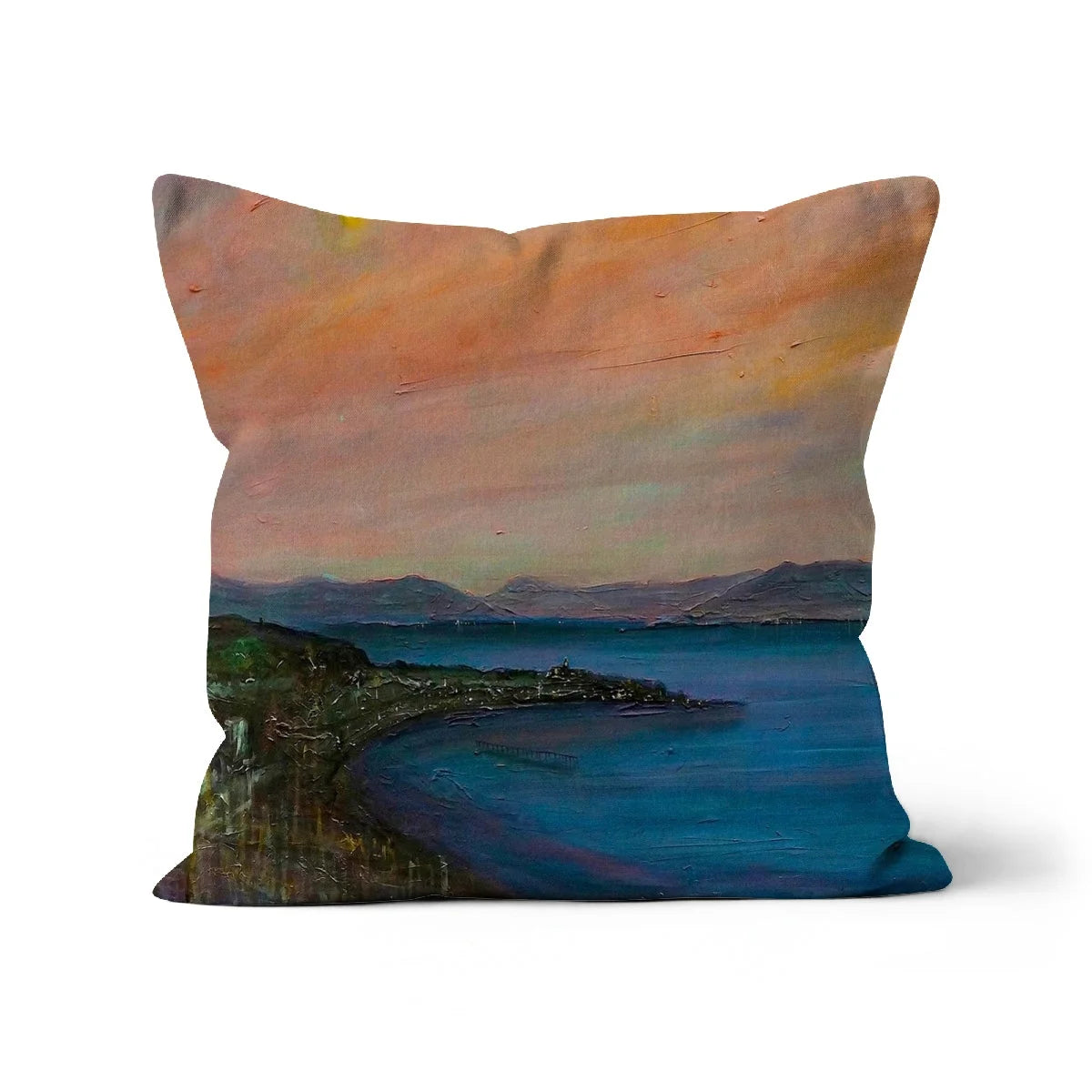 Dusk Over Gourock Cushion - River Clyde Art Gallery Scotland Worldwide Shipping Scottish Prints