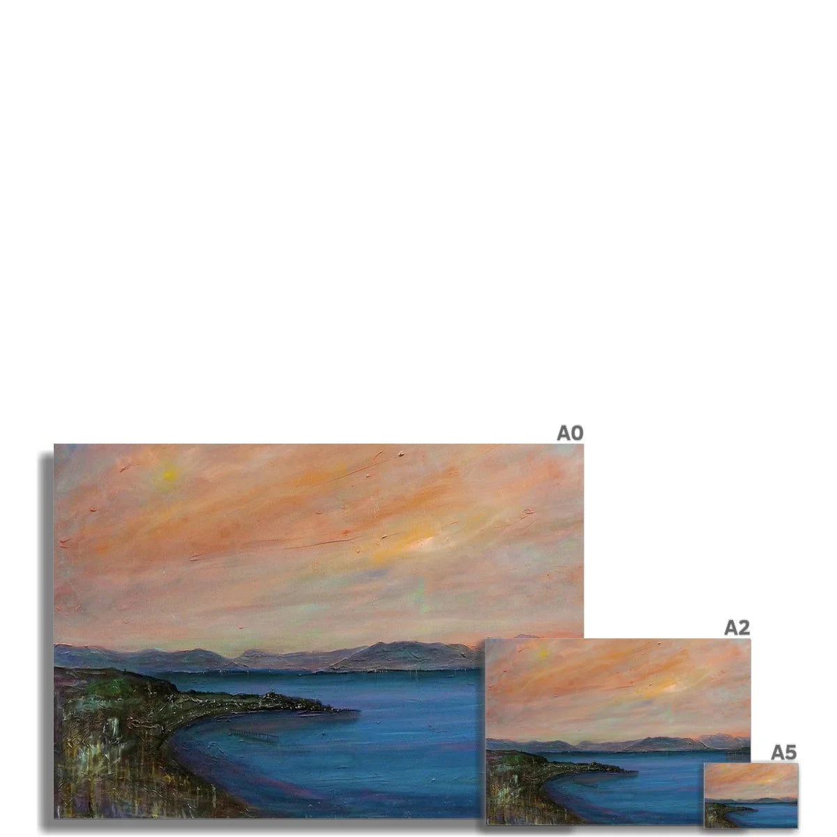 Dusk Over Gourock Fine Art Print - River Clyde Gallery Scotland Worldwide Shipping Scottish Artist Prints and Paintings Collection by Hunter