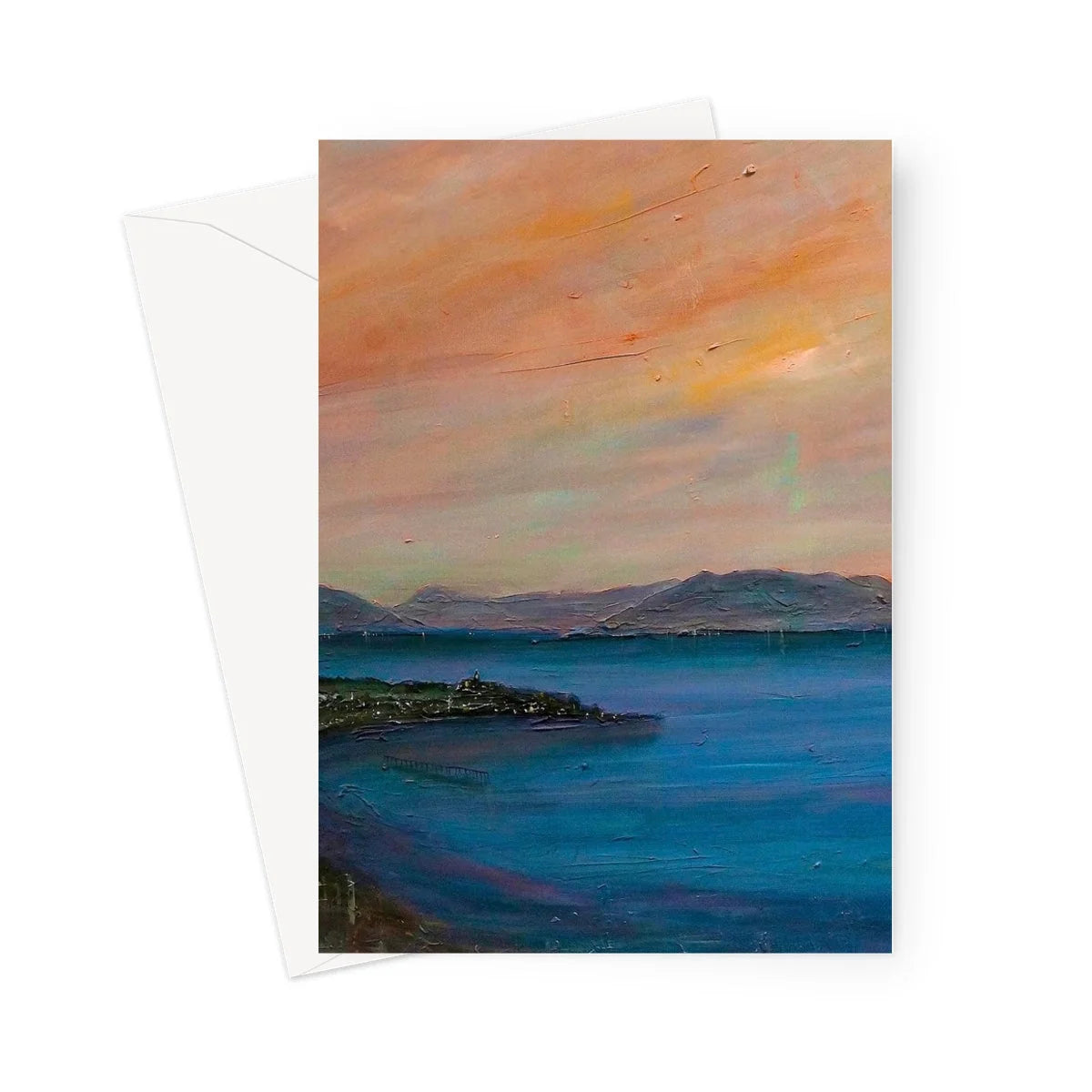 Dusk Over Gourock Greeting Card - River Clyde Art Gallery Scotland Worldwide Shipping Scottish Prints