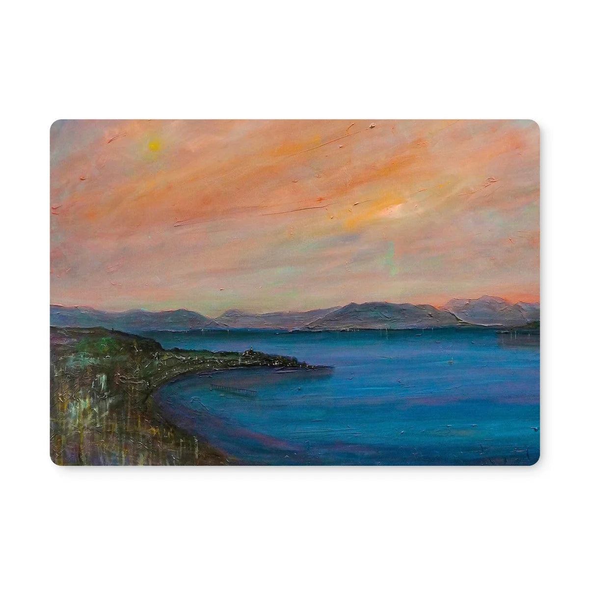 Dusk Over Gourock Placemat - River Clyde Art Gallery Scotland Worldwide Shipping Scottish Prints