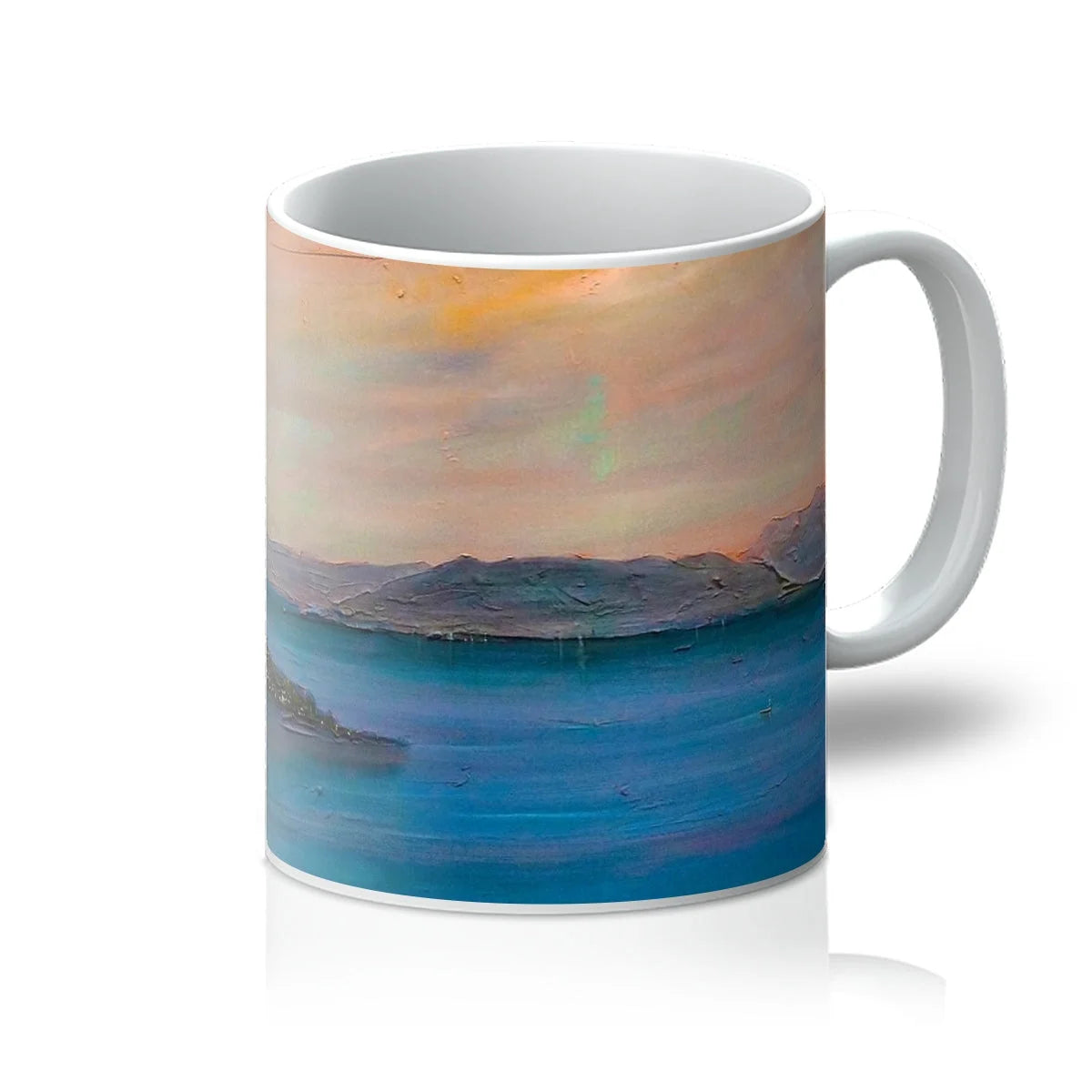 Dusk Over Gourock Mug - River Clyde Art Gallery Scotland Worldwide Shipping White Ceramic Mug Scottish Prints