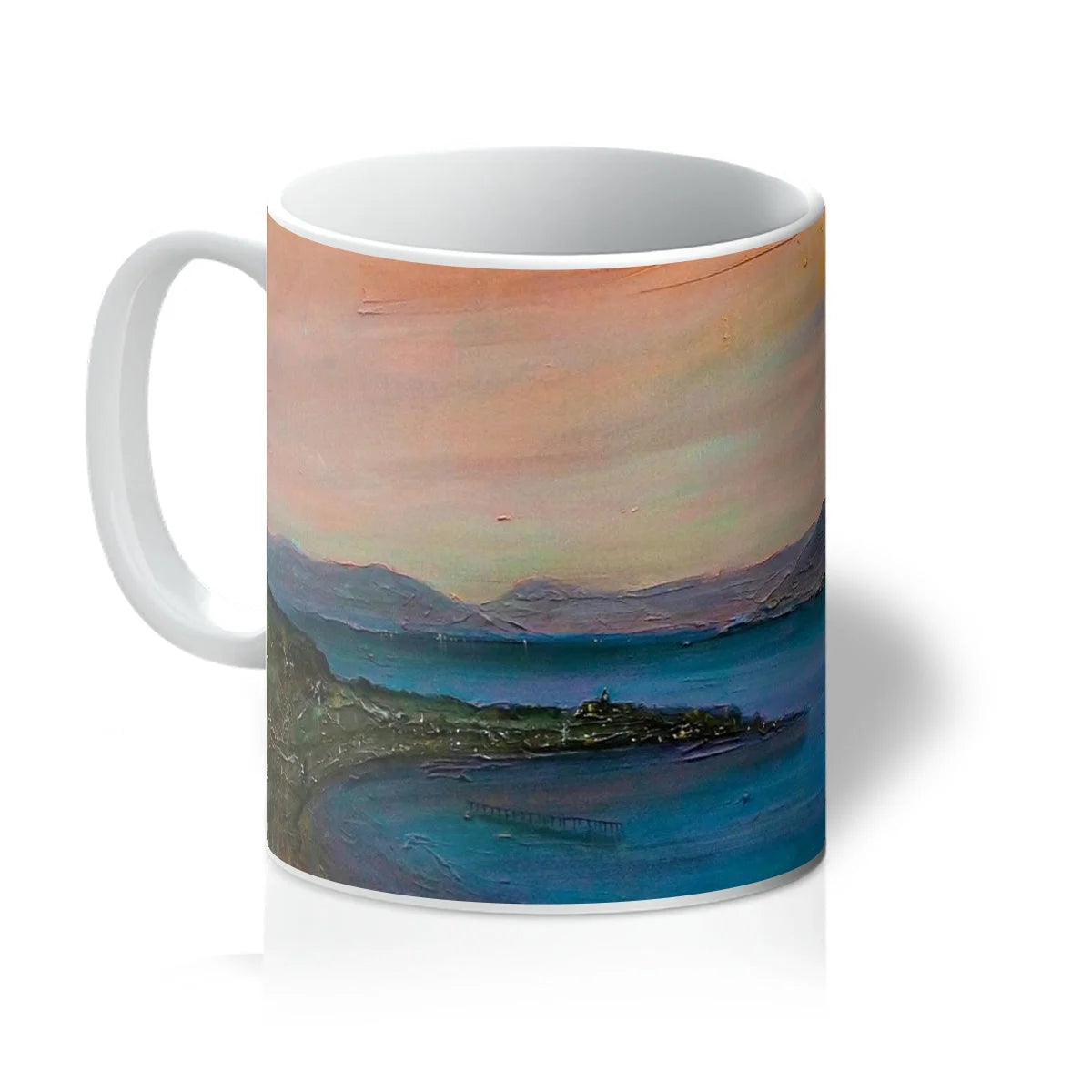 Dusk Over Gourock Mug - River Clyde Art Gallery Scotland Worldwide Shipping White Ceramic Coffee Scottish Prints
