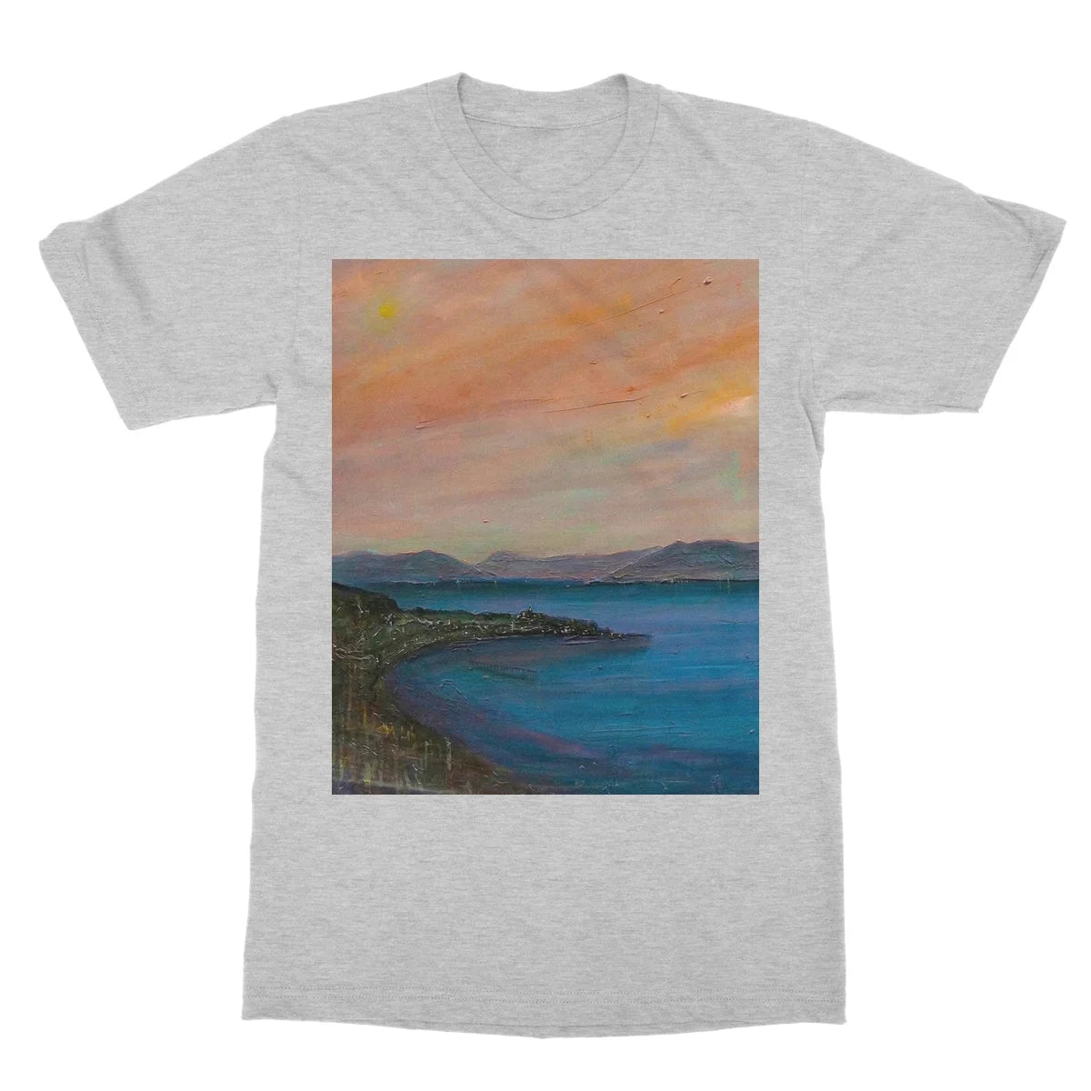 Dusk Over Gourock Softstyle T-shirt - River Clyde Art Gallery Scotland Worldwide Shipping Scottish Artist Fine Prints and Paintings