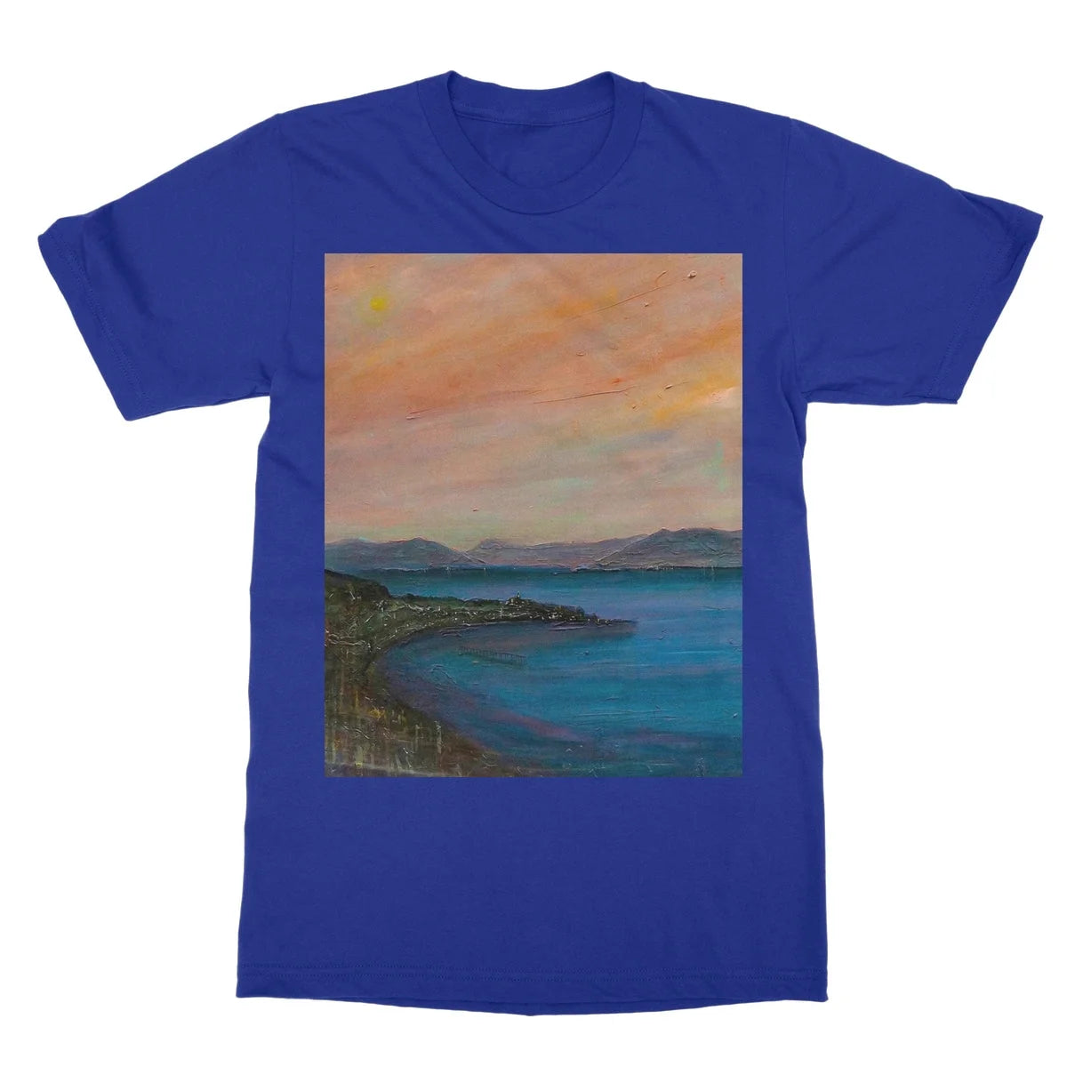 Dusk Over Gourock Softstyle T-shirt - River Clyde Art Gallery Scotland Worldwide Shipping Scottish Artist Fine Prints and Paintings