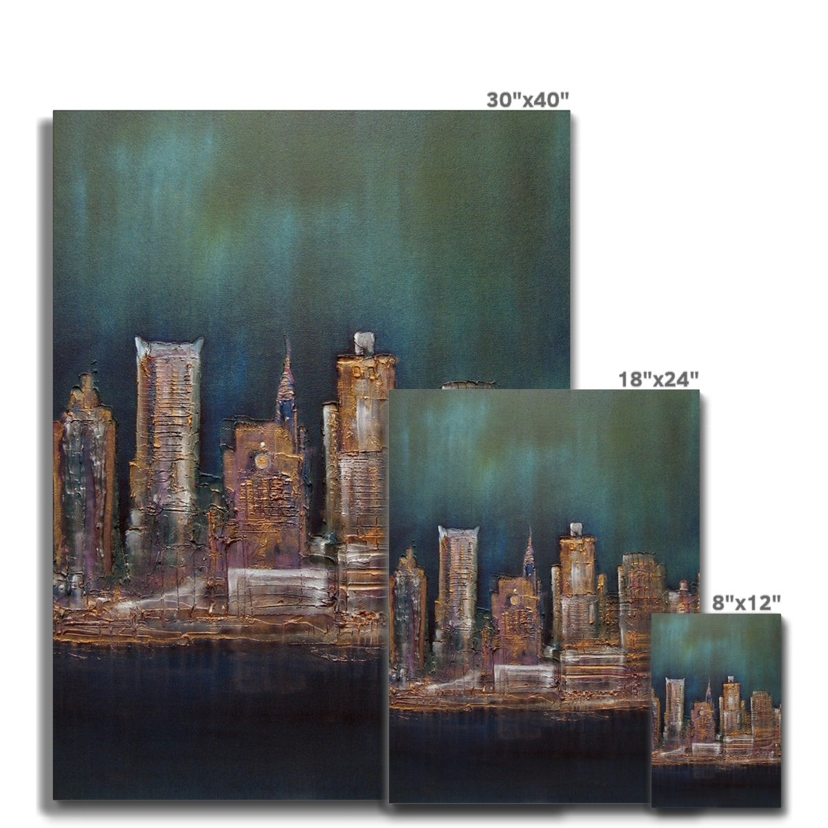 New York West Side Painting | Canvas From Scotland-Contemporary Stretched Canvas Prints-World Art Gallery-Paintings, Prints, Homeware, Art Gifts From Scotland By Scottish Artist Kevin Hunter
