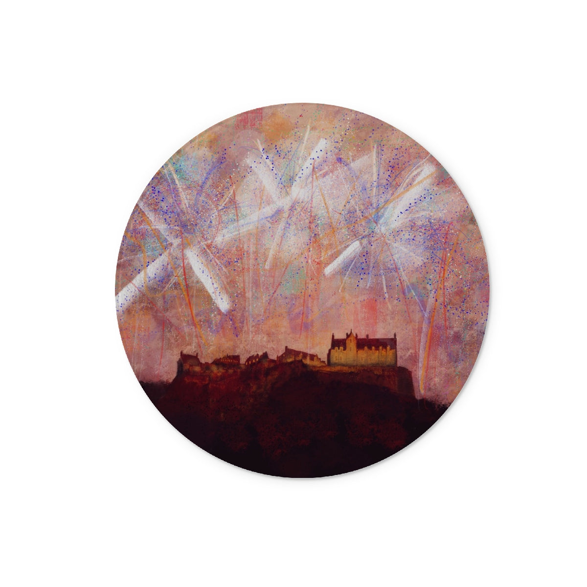 Edinburgh Castle Fireworks Art Gifts Glass Chopping Board