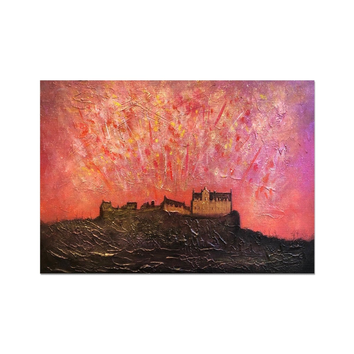 Edinburgh Castle Fireworks Painting | Fine Art Prints From Scotland