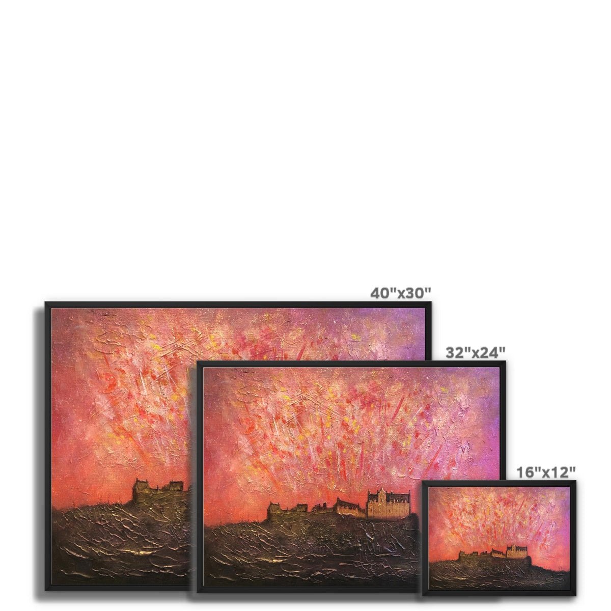 Edinburgh Castle Fireworks Painting | Framed Canvas Prints From Scotland