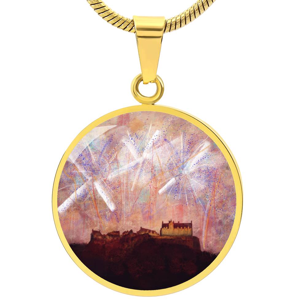 Edinburgh Castle Fireworks | Scottish Art Jewellery | Luxury Necklace