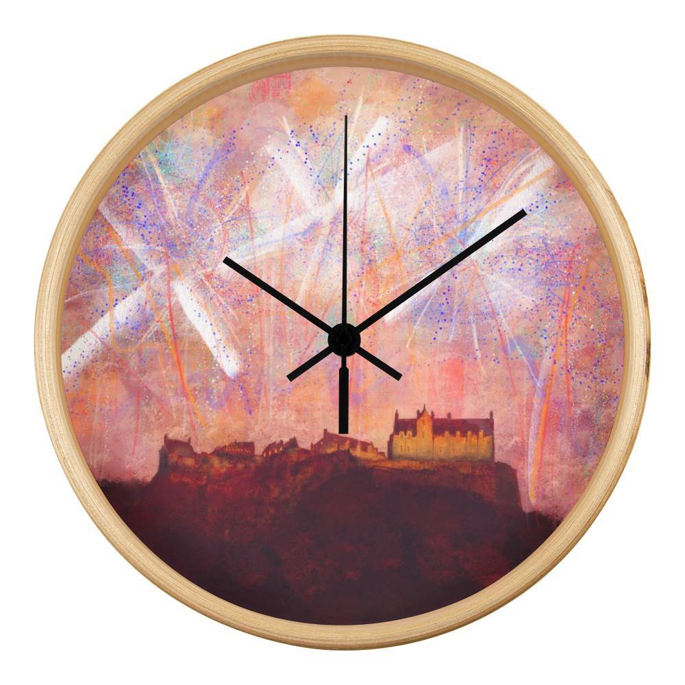 Edinburgh Castle Fireworks | Wall Art Clock | Scotland