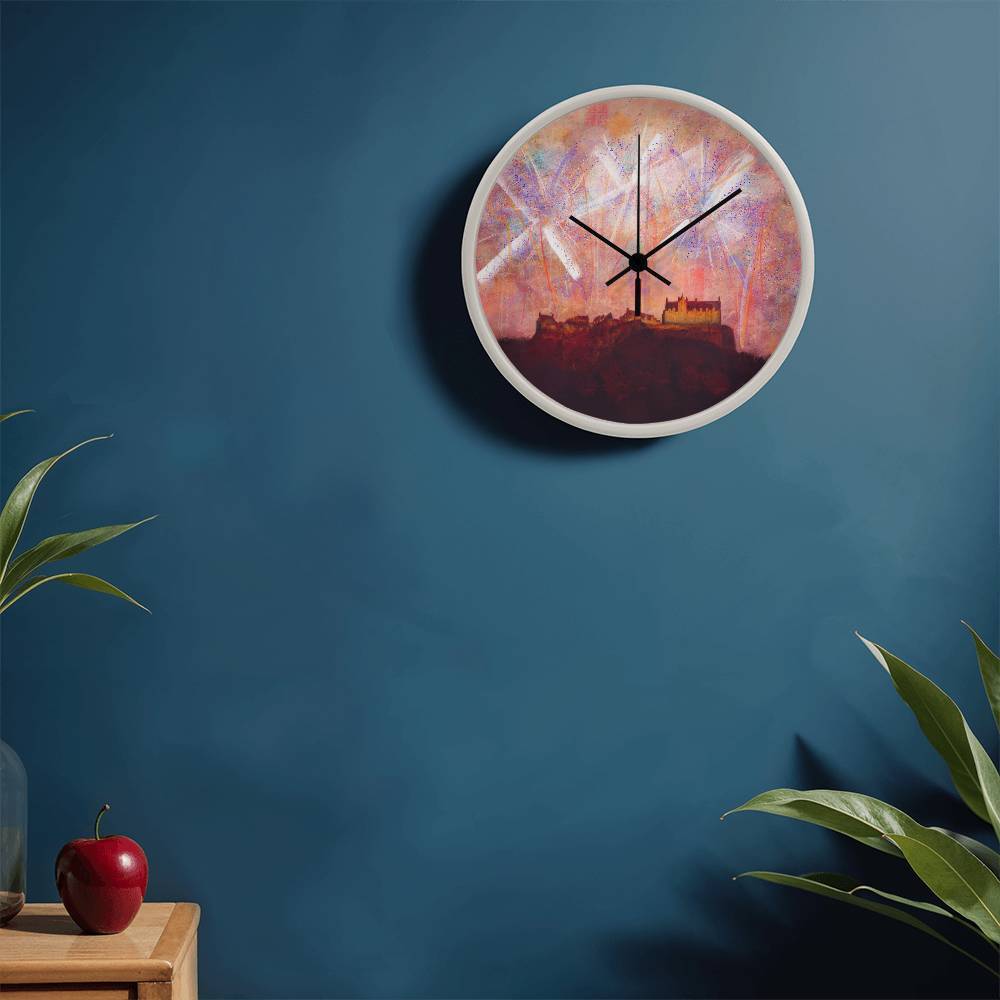 Edinburgh Castle Fireworks | Wall Art Clock | Scotland