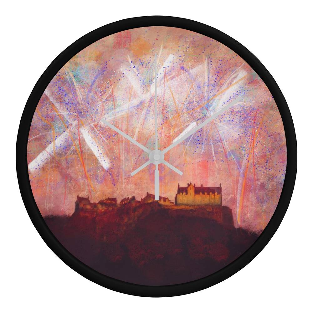 Edinburgh Castle Fireworks | Wall Art Clock | Scotland