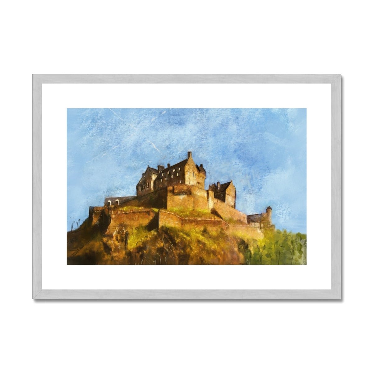 Edinburgh Castle Painting | Antique Framed & Mounted Prints From Scotland