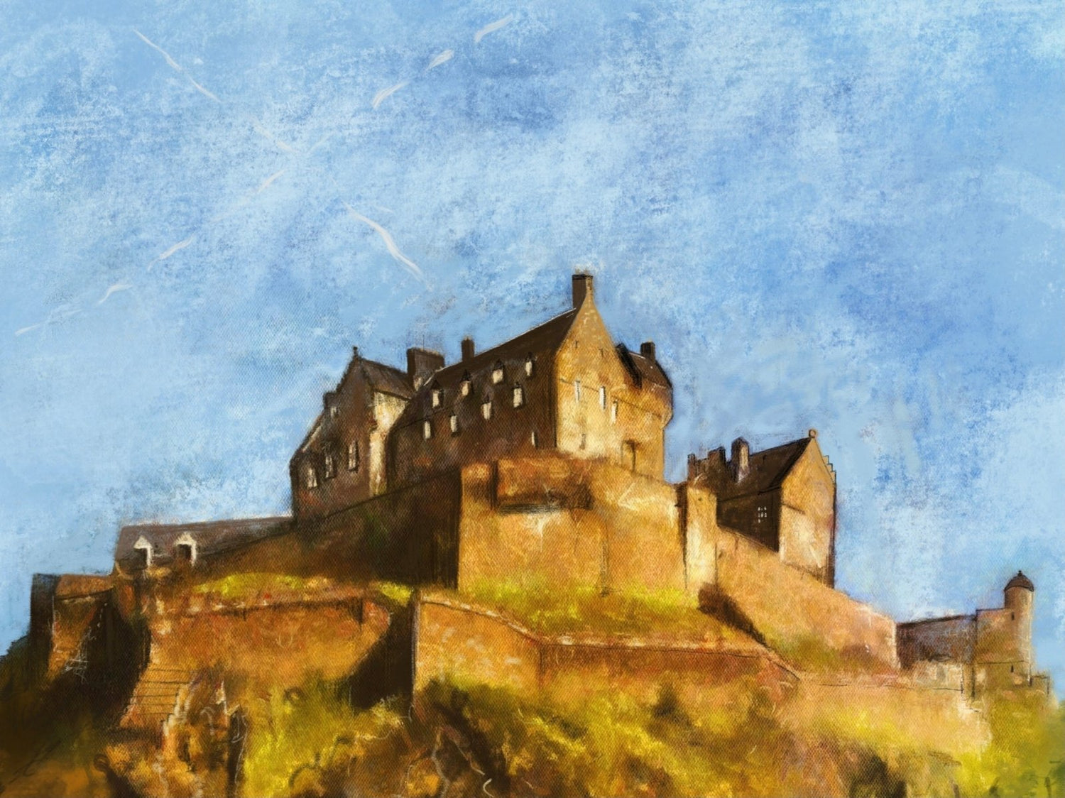 Edinburgh Castle Painting Fine Art Prints