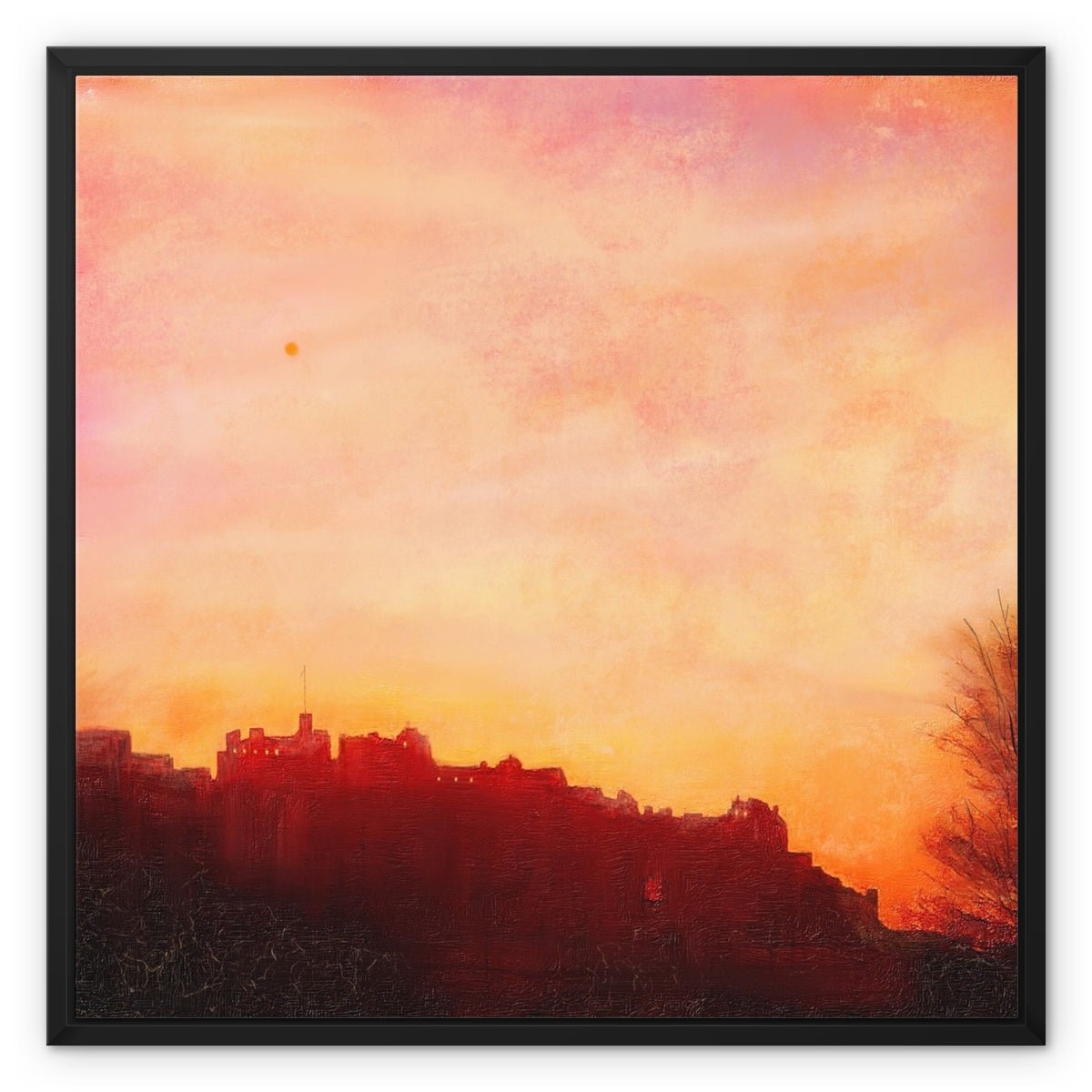 Edinburgh Castle Sunset Painting | Framed Canvas Prints From Scotland