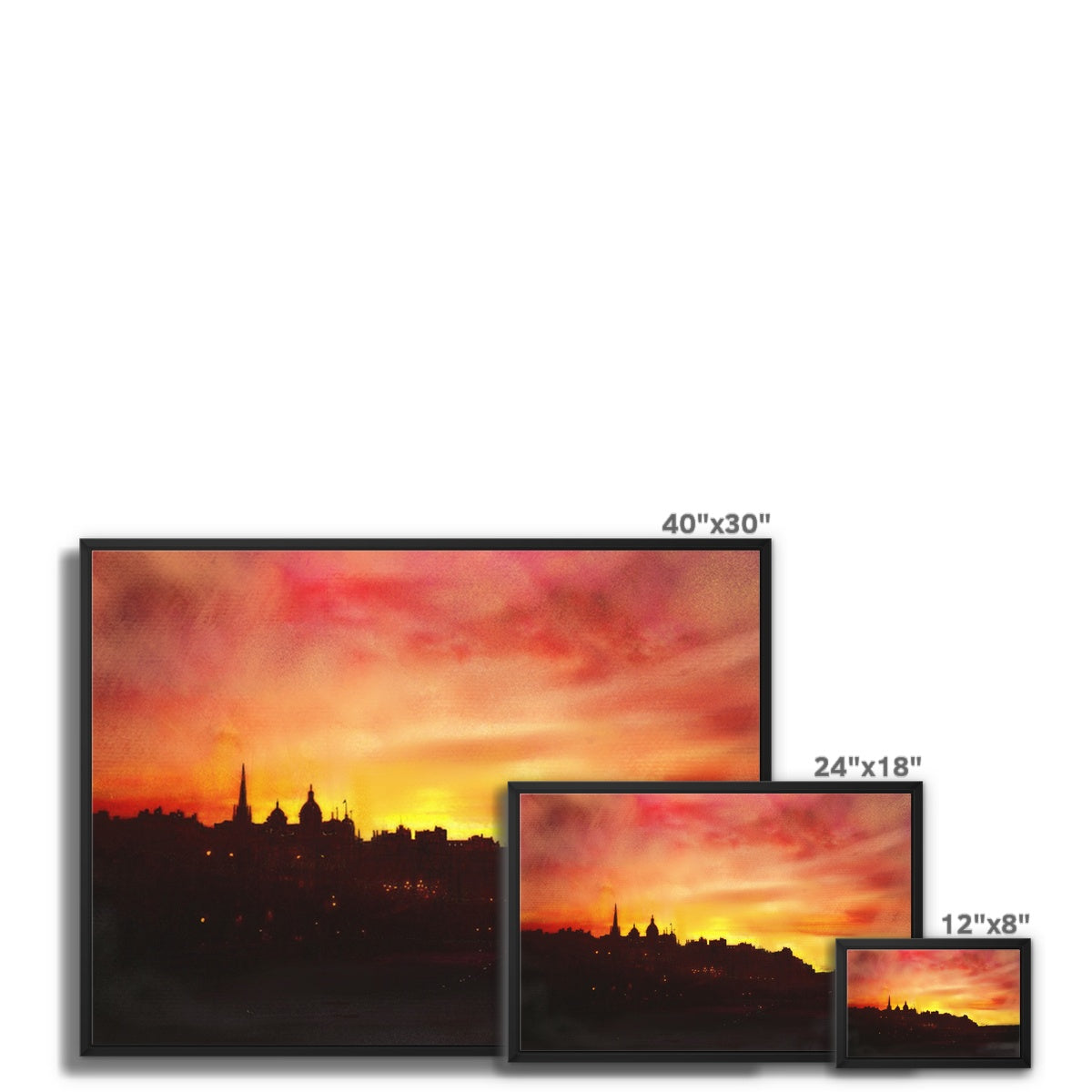 Edinburgh Sunset Framed Canvas