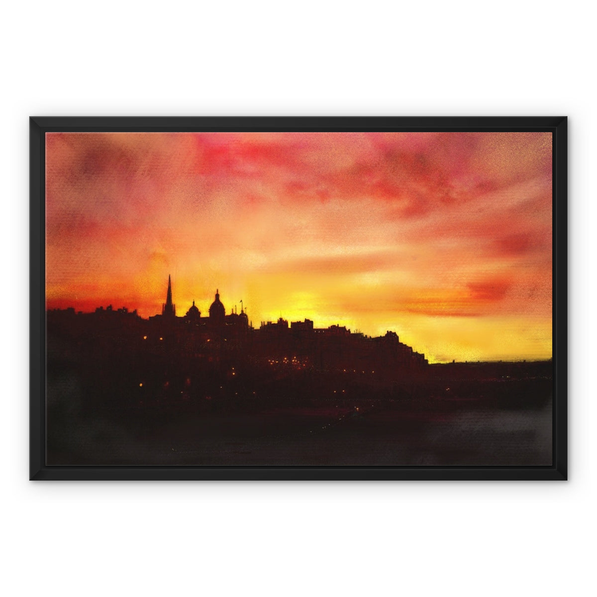 Edinburgh Sunset Framed Canvas