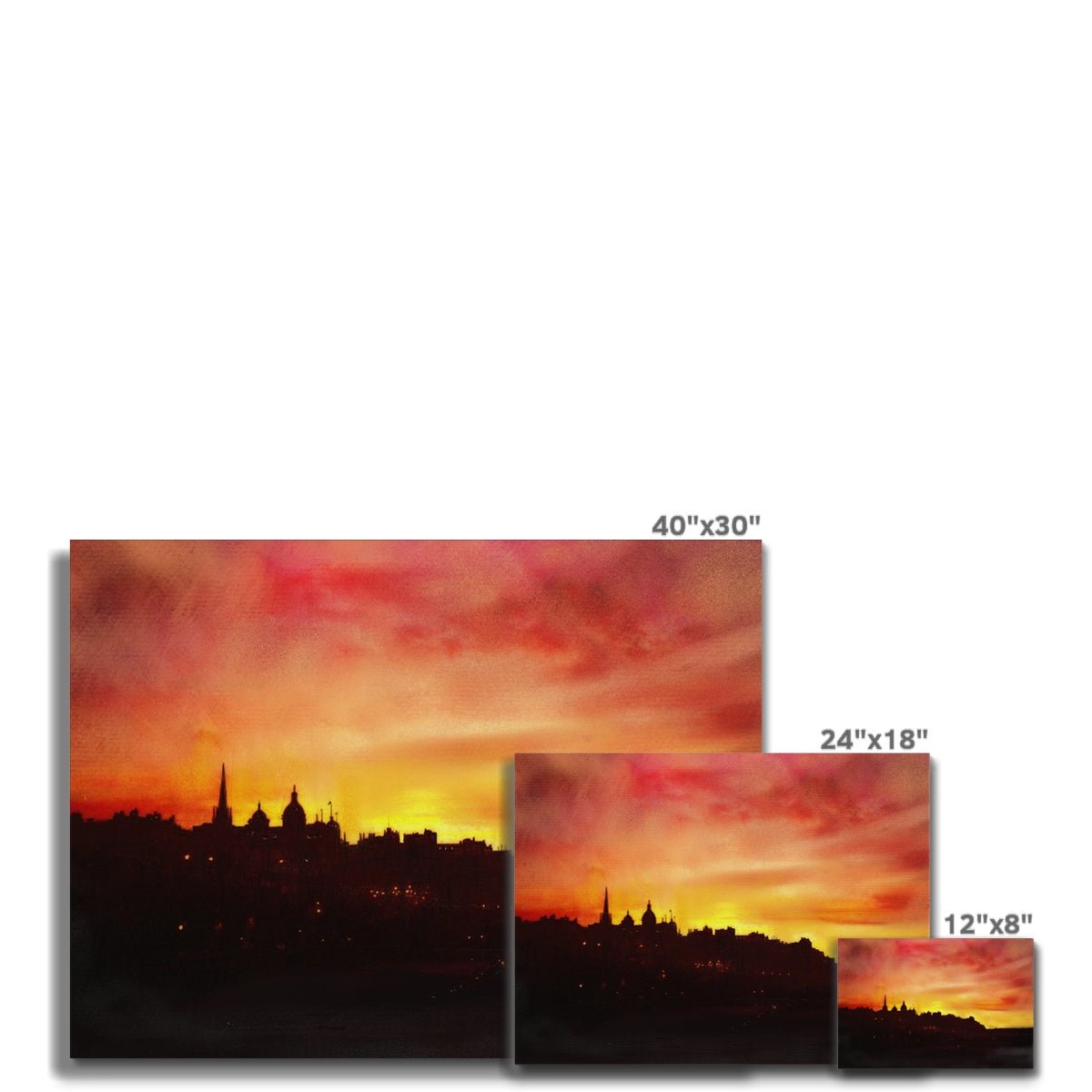 Edinburgh Sunset Painting | Canvas Prints From Scotland