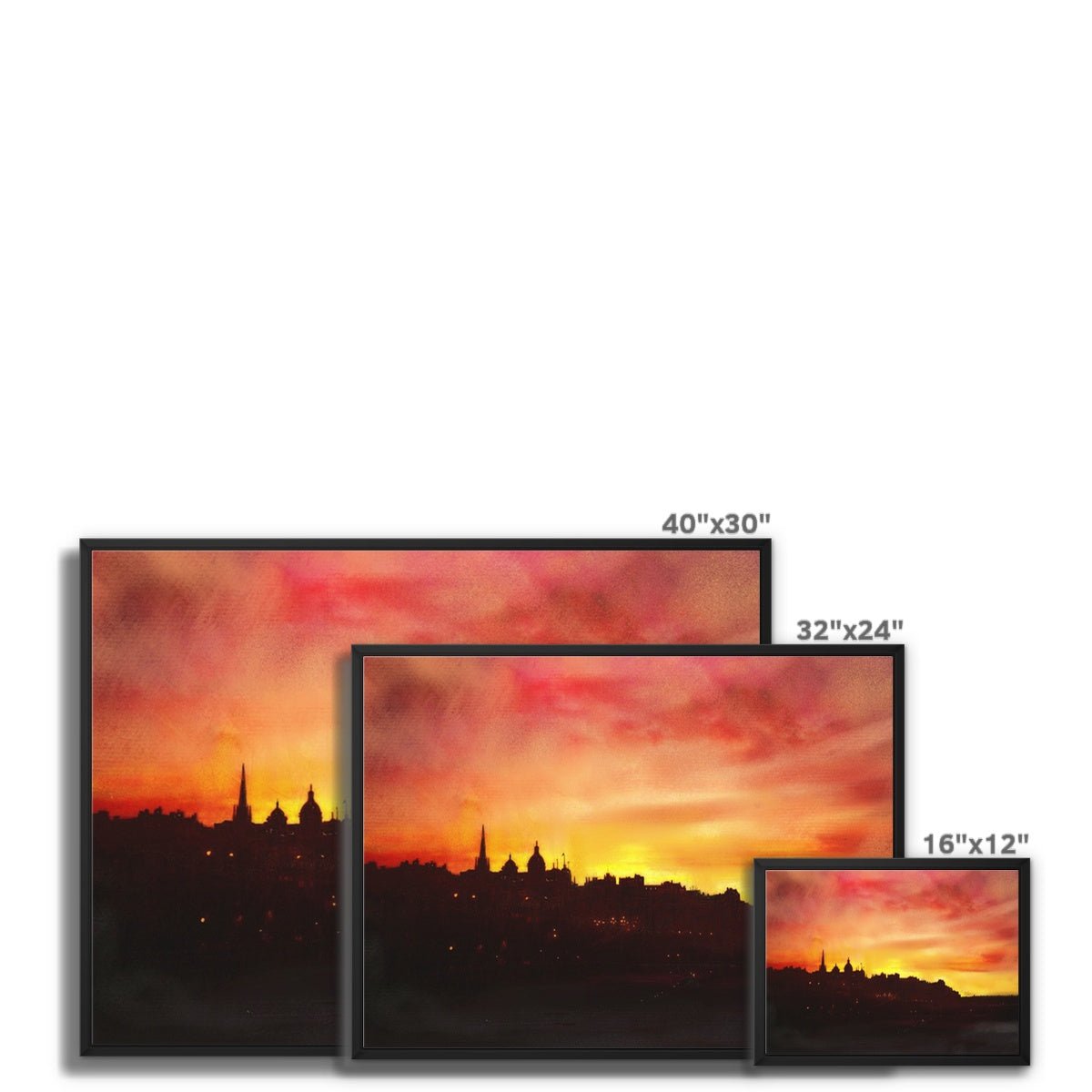 Edinburgh Sunset Painting | Framed Canvas Prints From Scotland