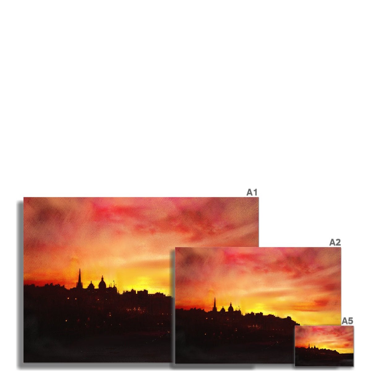 Edinburgh Sunset Painting Scotland | Signed Scottish Fine Art Prints