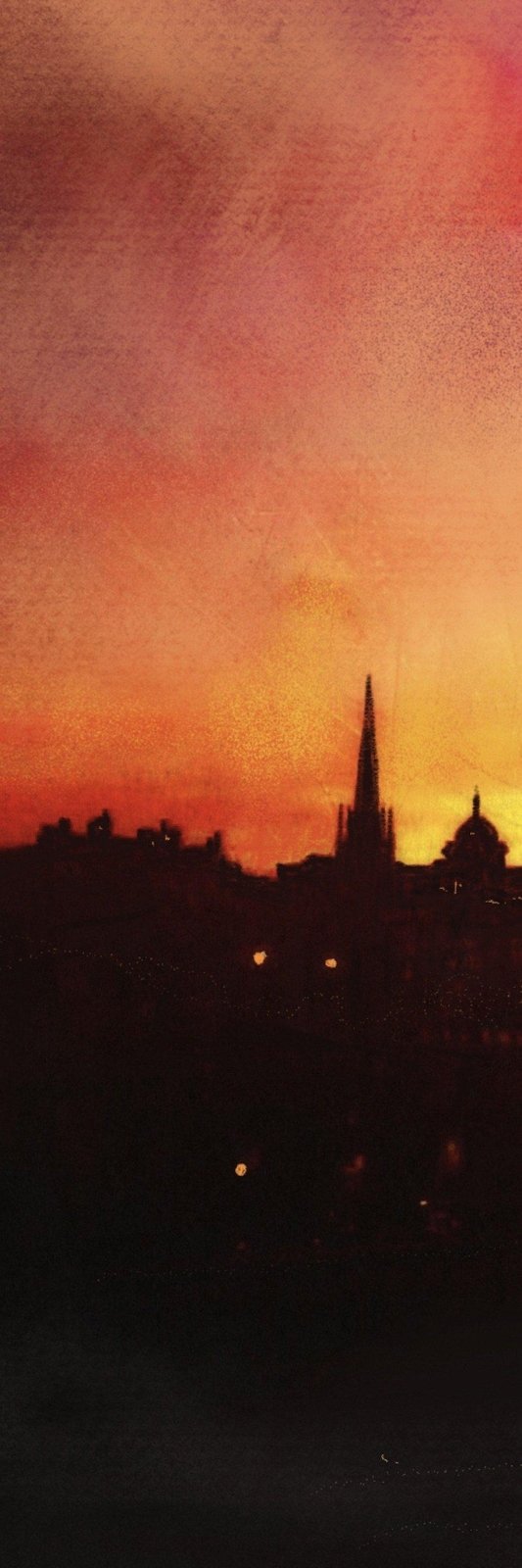 Edinburgh Sunset Triptych Canvas Print
