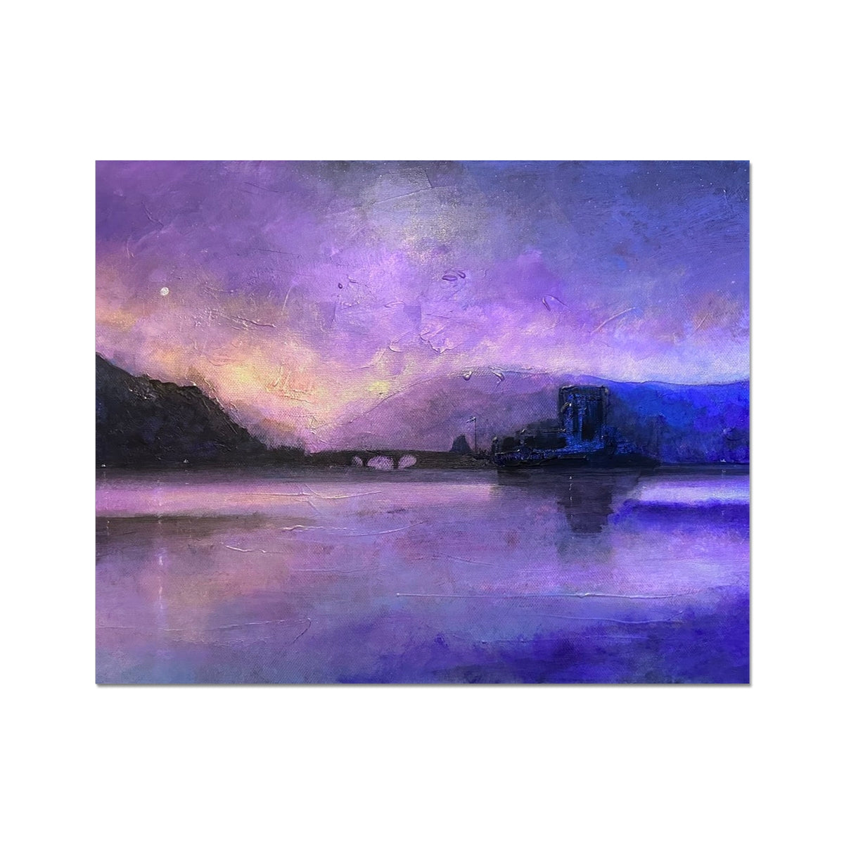 Eilean Donan Castle Moonset Painting | Artist Proof Collector Prints From Scotland