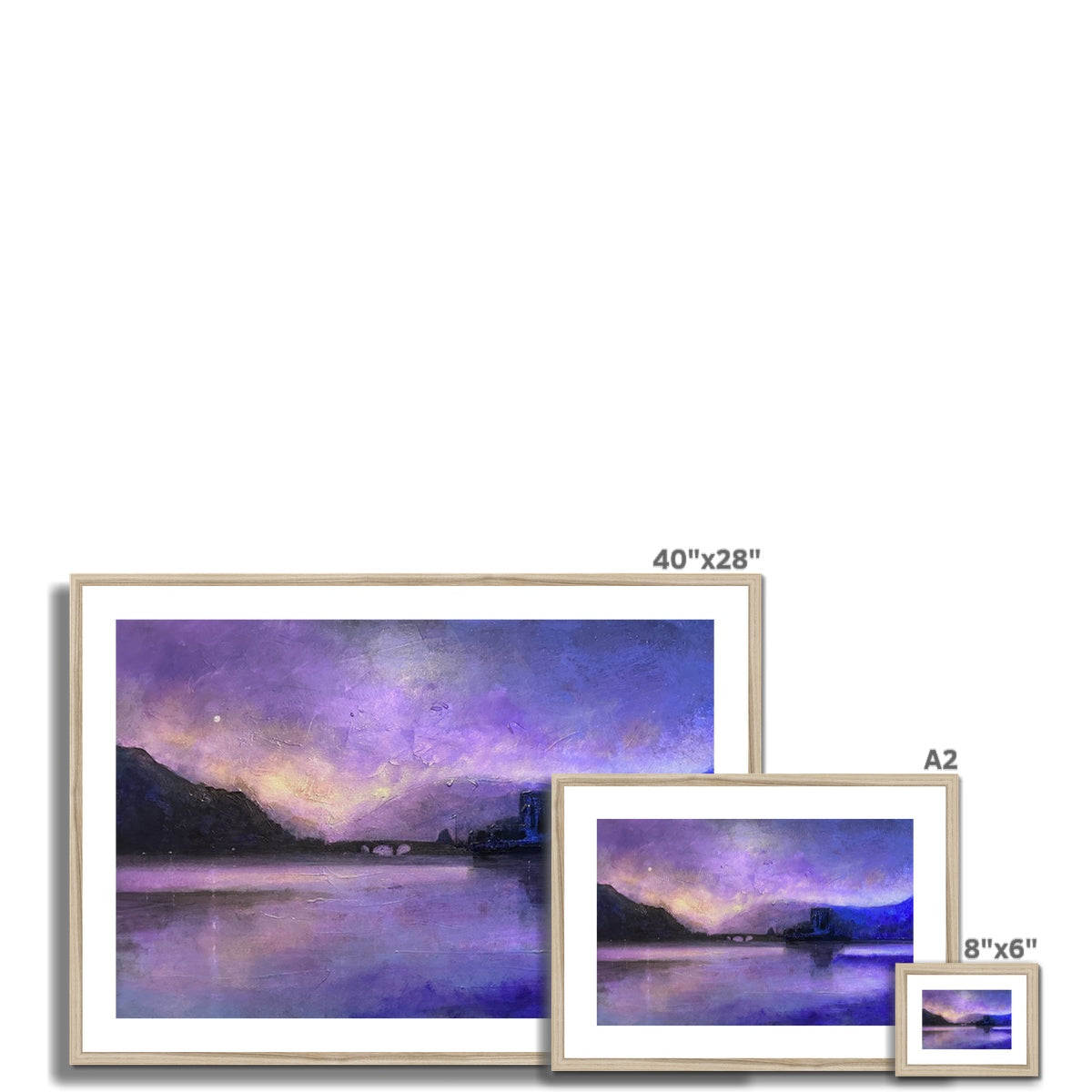 Eilean Donan Castle Moonset Painting | Framed & Mounted Prints From Scotland