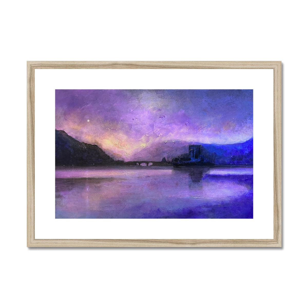 Eilean Donan Castle Moonset Painting | Framed & Mounted Prints From Scotland