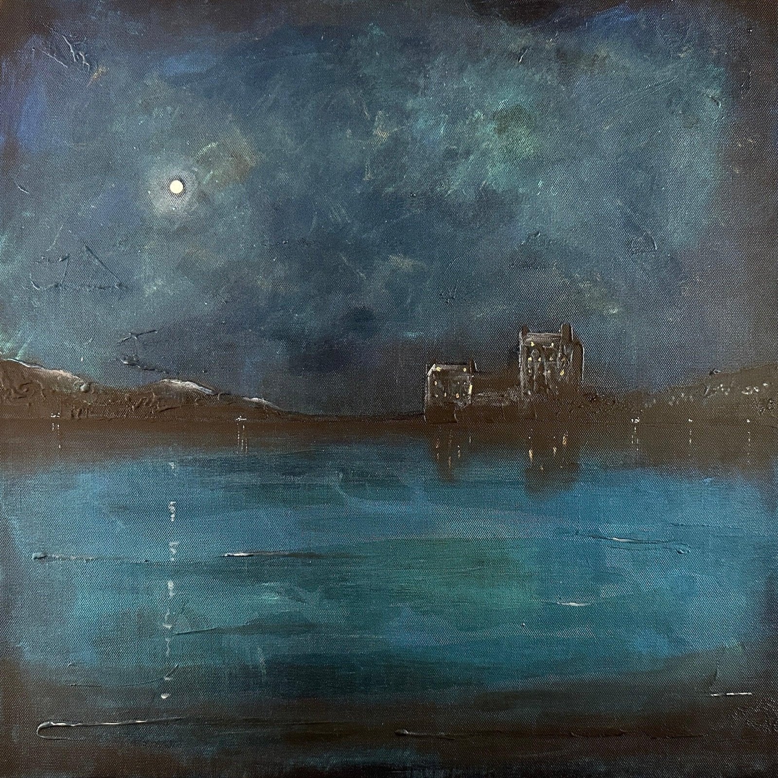 Eilean Donan Castle Prussian Twilight Original Landscape Painting