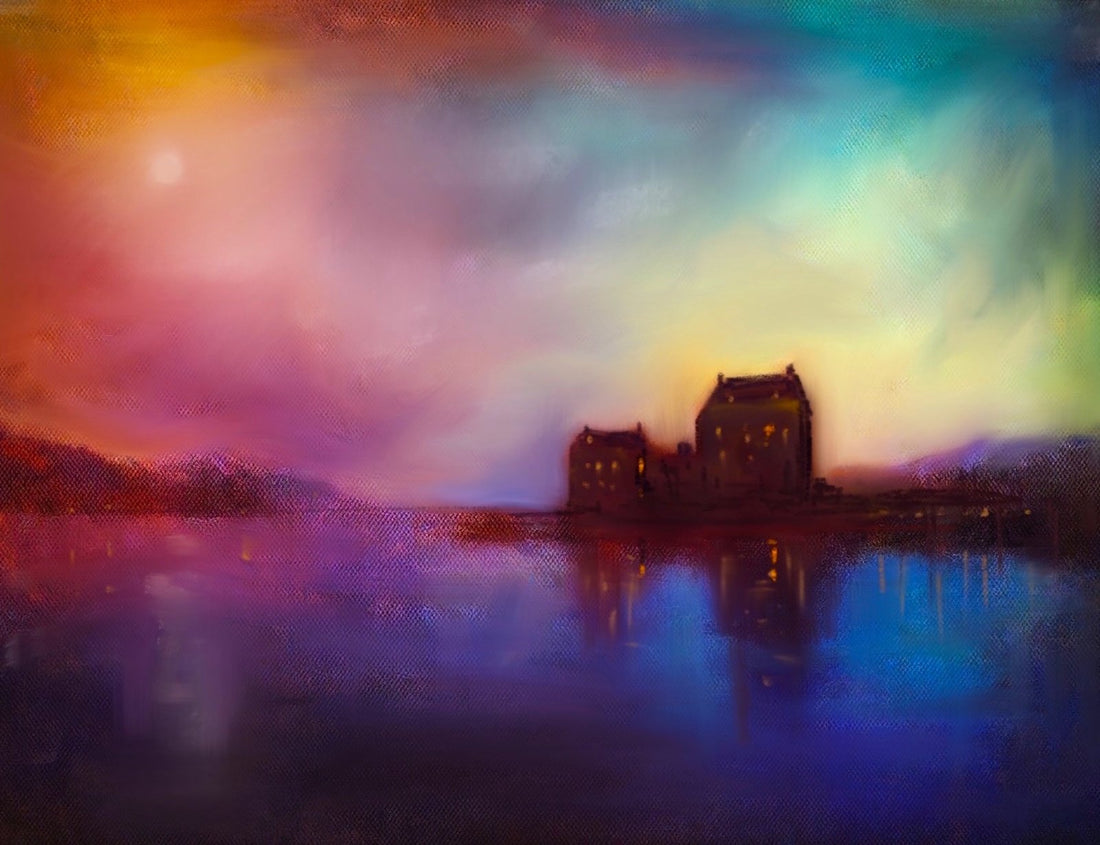 Eilean Donan Castle Sunset Painting Fine Art Prints
