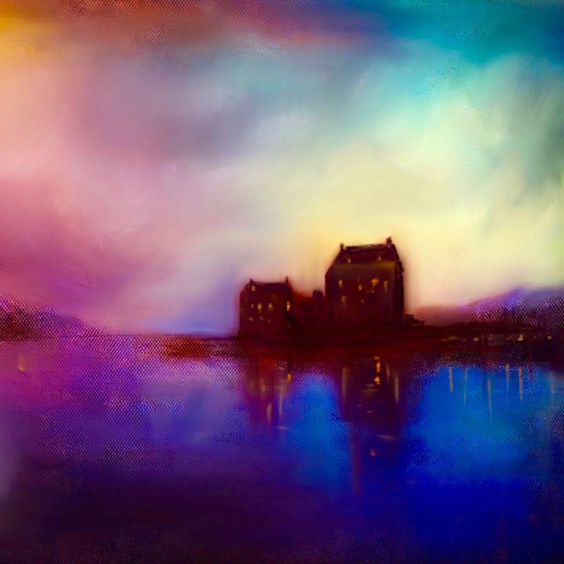 Eilean Donan Castle Sunset | Scotland in your Pocket - Historic & Iconic Art Gallery Worldwide Shipping Painting Castle Twilight Scottish