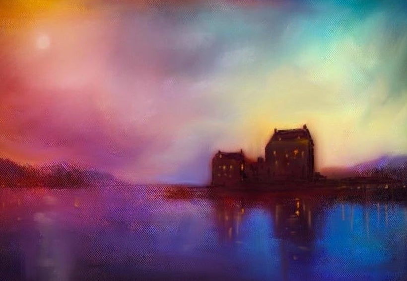 Eilean Donan Castle Sunset Scottish Landscape Painting