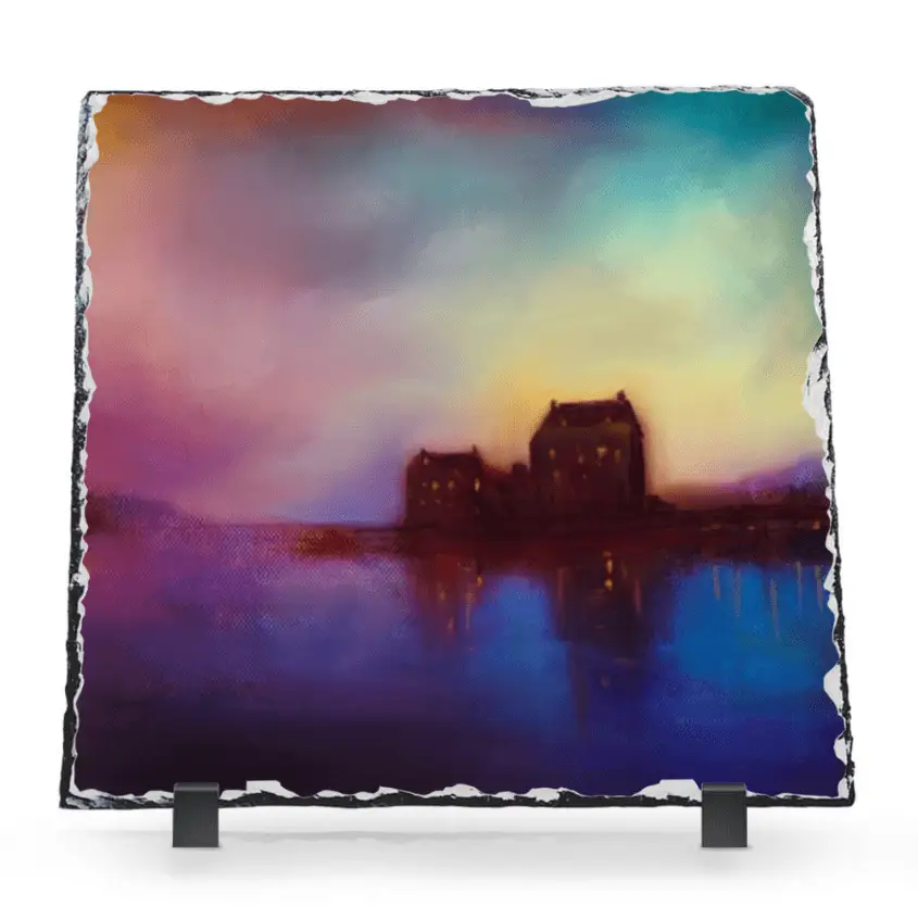 Scottish Slate Art by Kevin Hunter Eilean Donan Castle Sunset