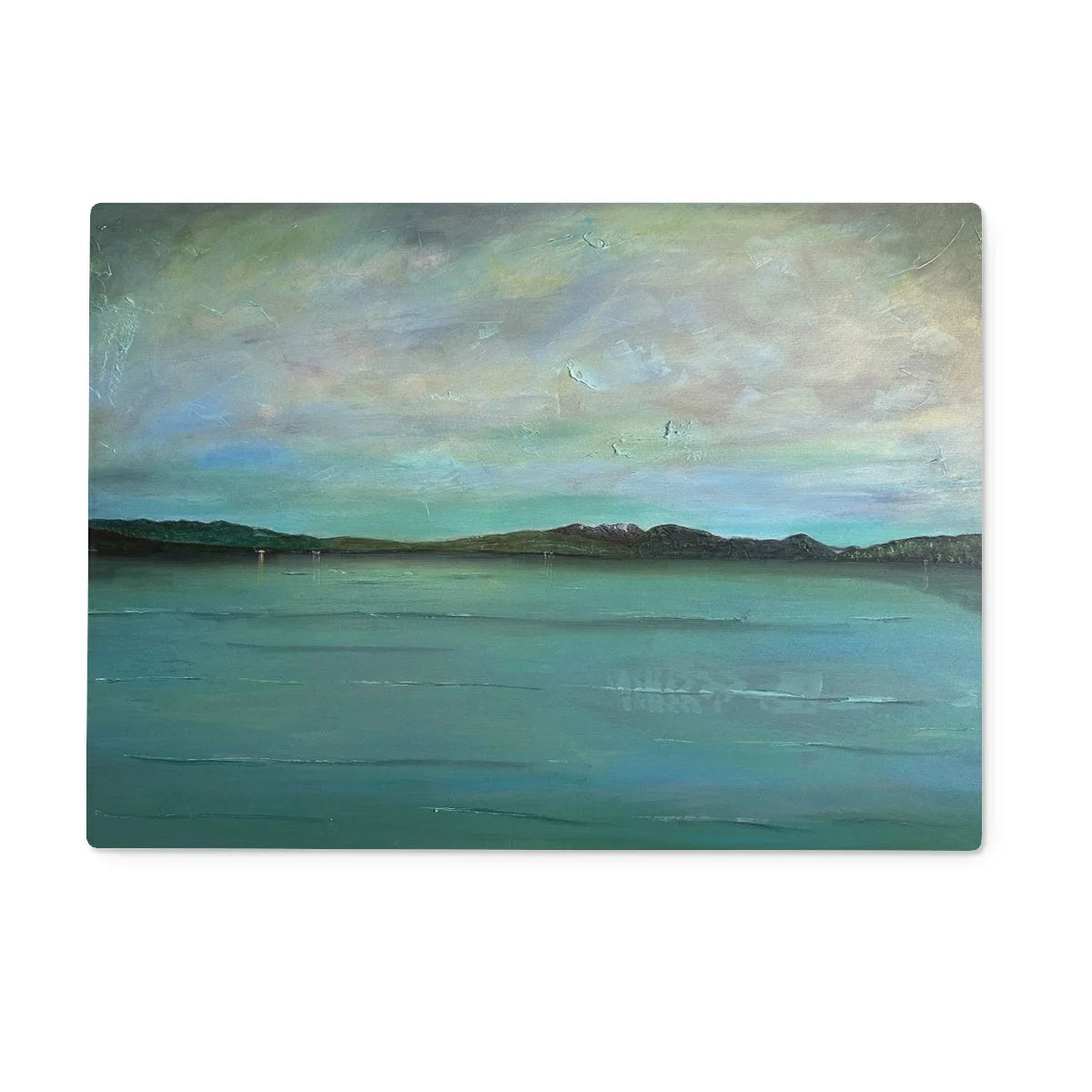 An Emerald Loch Lomond Glass Chopping Board - Lochs & Mountains Art Gallery Scotland Worldwide Shipping Scottish and Paintings Prints