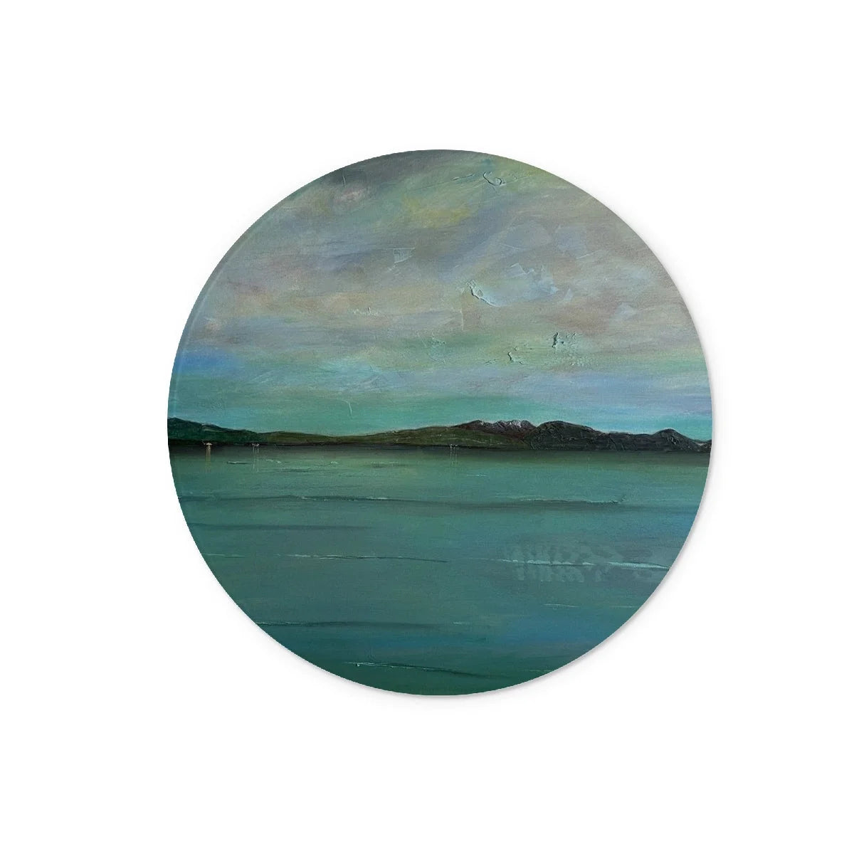 An Emerald Loch Lomond Glass Chopping Board - Lochs & Mountains Art Gallery Scotland Worldwide Shipping Scottish and Paintings Prints