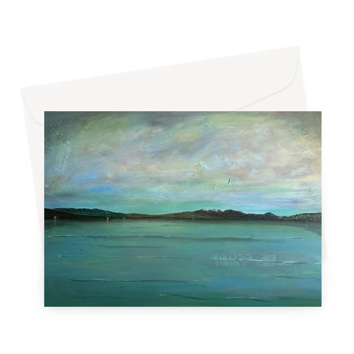An Emerald Loch Lomond Greeting Card - Lochs & Mountains Art Gallery Scotland Worldwide Shipping Scottish and Paintings Prints by Artist