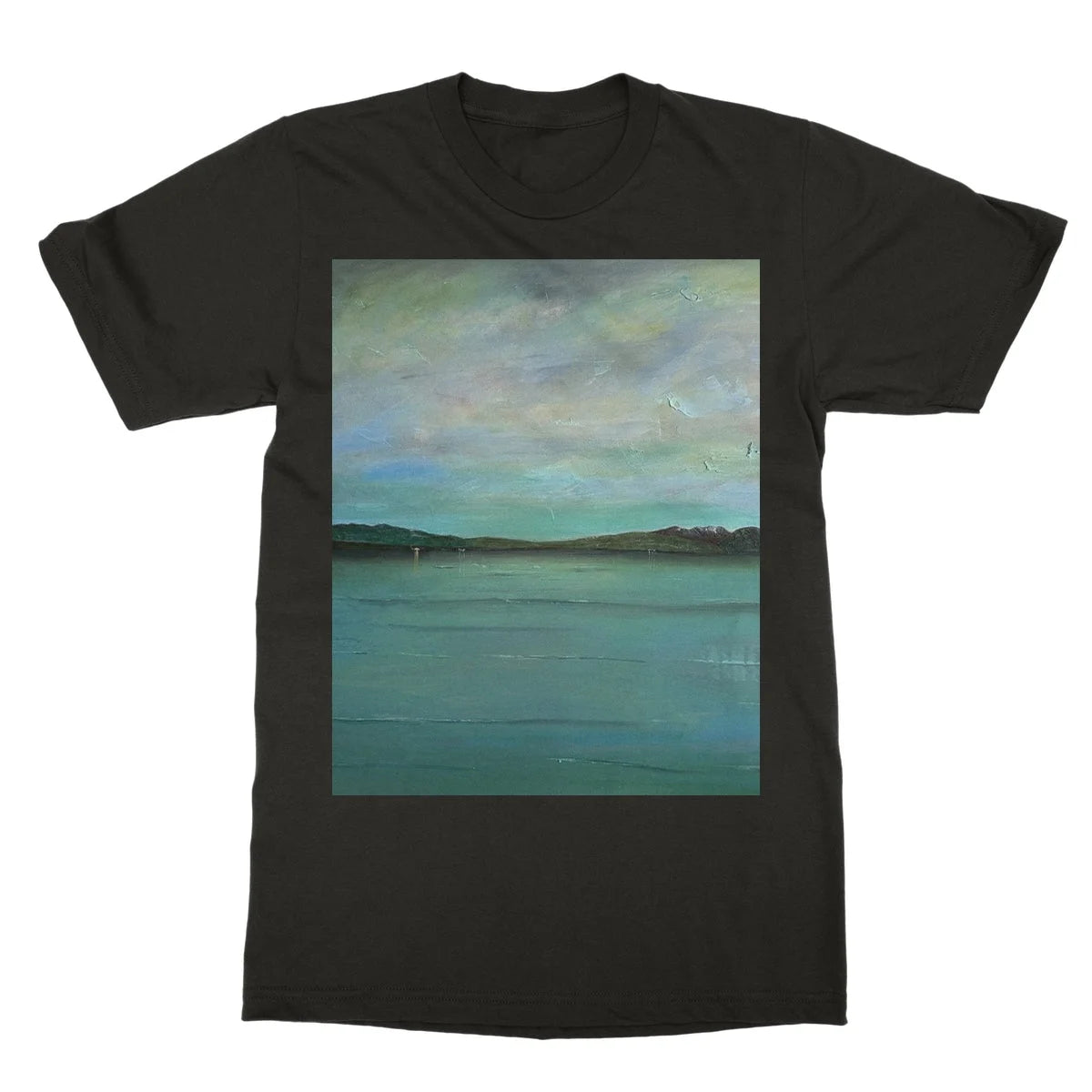 An Emerald Loch Lomond Softstyle T-shirt - Lochs & Mountains Art Gallery Scotland Worldwide Shipping Scottish and Paintings Prints