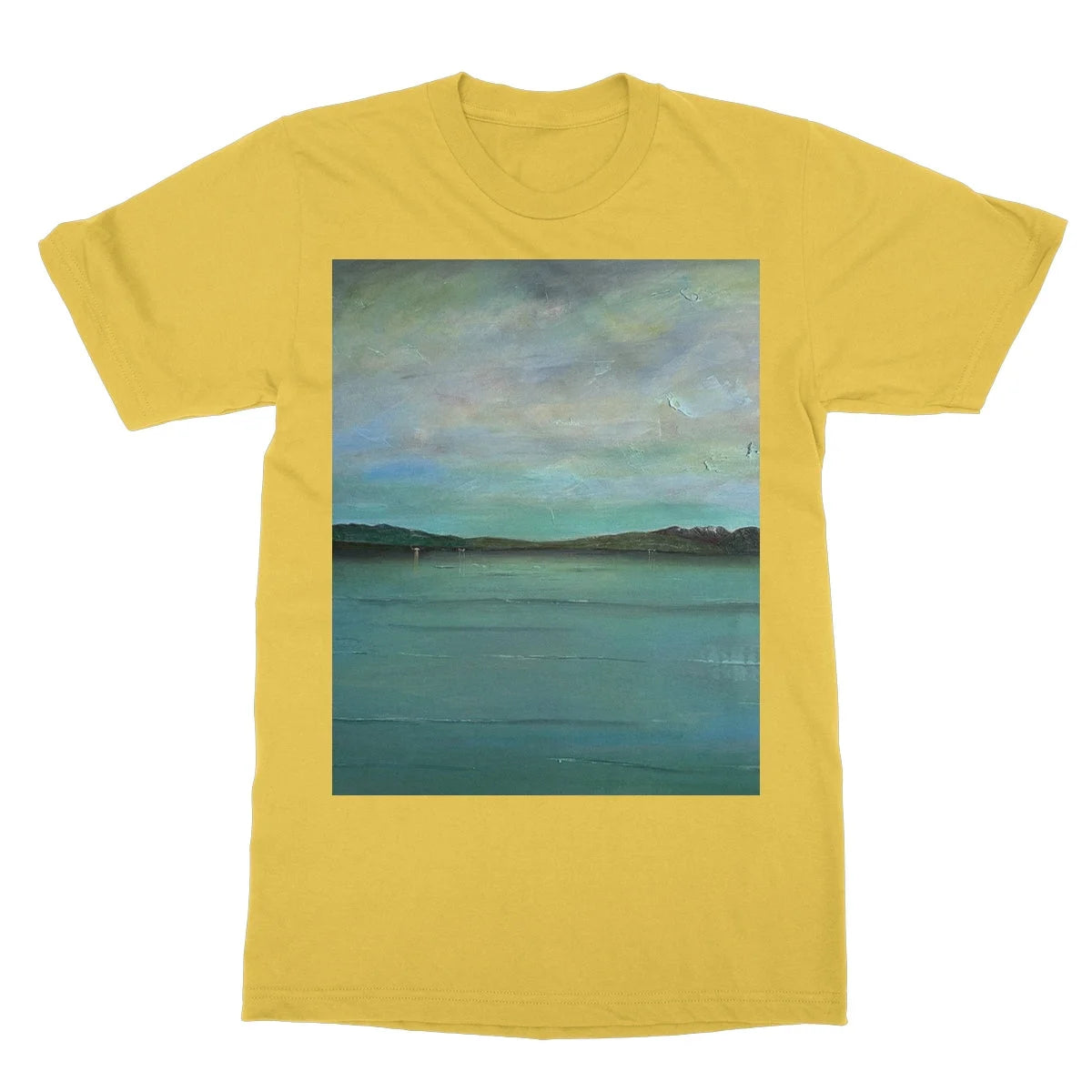 An Emerald Loch Lomond Softstyle T-shirt - Lochs & Mountains Art Gallery Scotland Worldwide Shipping Scottish and Paintings Prints
