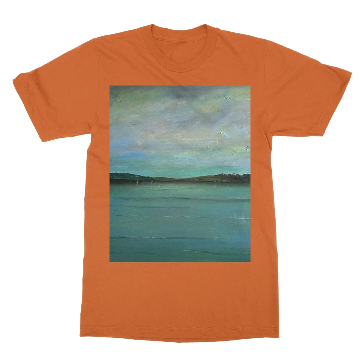 An Emerald Loch Lomond Softstyle T-shirt - Lochs & Mountains Art Gallery Scotland Worldwide Shipping Scottish and Paintings Prints