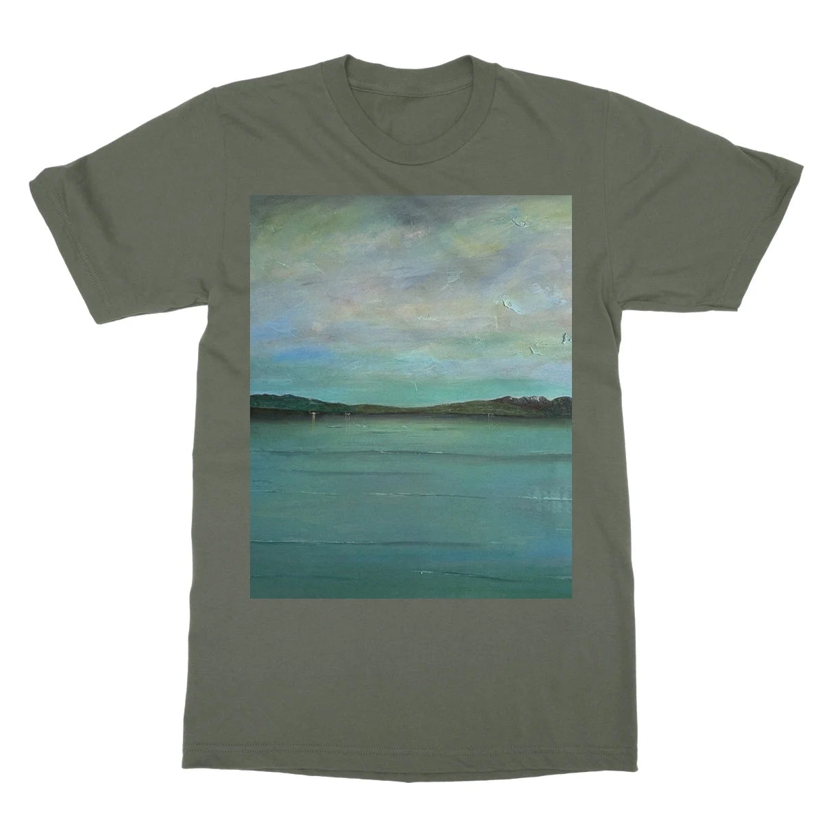 An Emerald Loch Lomond Softstyle T-shirt - Lochs & Mountains Art Gallery Scotland Worldwide Shipping Scottish and Paintings Prints