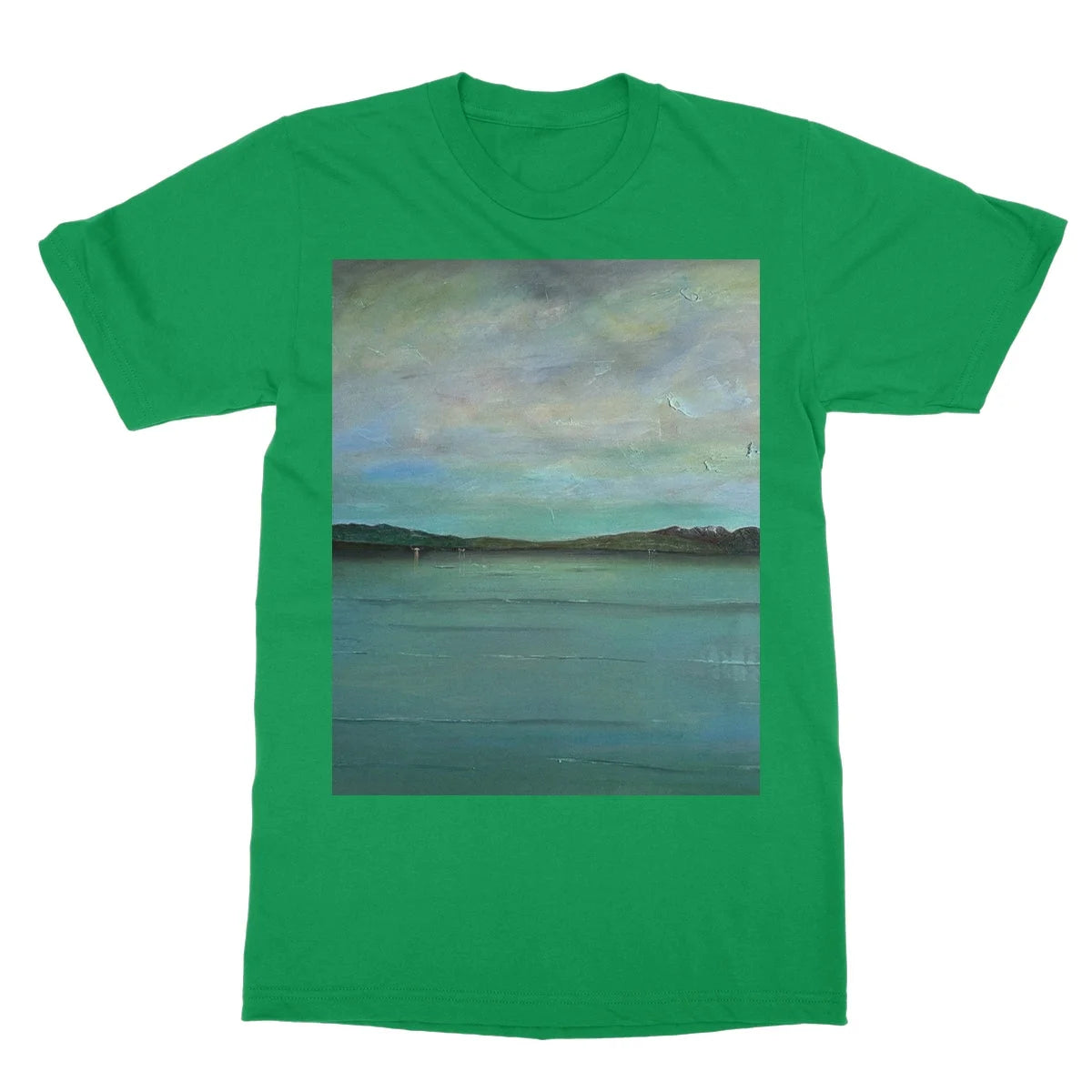 An Emerald Loch Lomond Softstyle T-shirt - Lochs & Mountains Art Gallery Scotland Worldwide Shipping Scottish and Paintings Prints