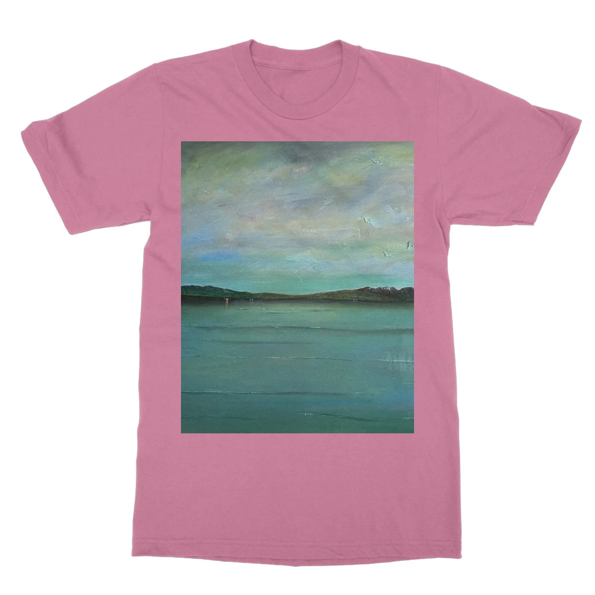 An Emerald Loch Lomond Softstyle T-shirt - Lochs & Mountains Art Gallery Scotland Worldwide Shipping Scottish and Paintings Prints