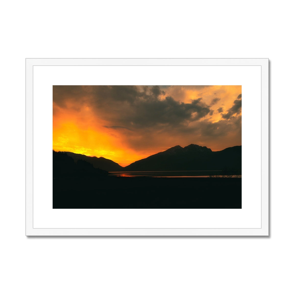 Loch Leven Sunset Glencoe Scottish Landscape Photography | Framed & Mounted Print