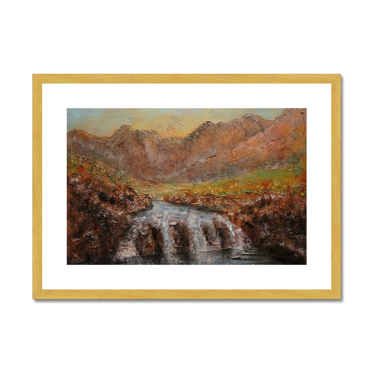 Fairy Pools Dawn Antique Framed & Mounted Print