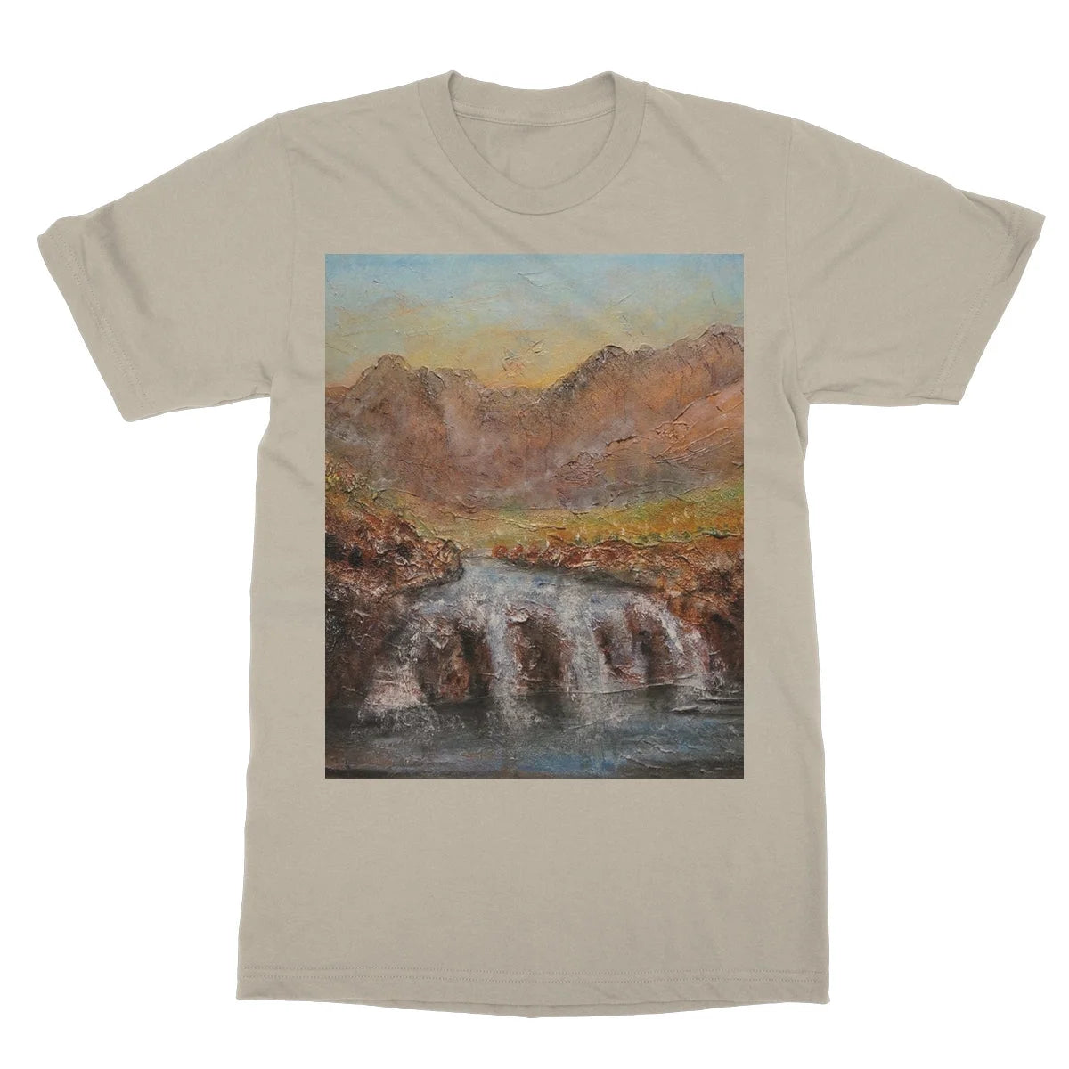 Fairy Pools Skye Dawn Softstyle T-shirt - Art Gallery Scotland Worldwide Shipping Scottish Landscape Paintings and Prints