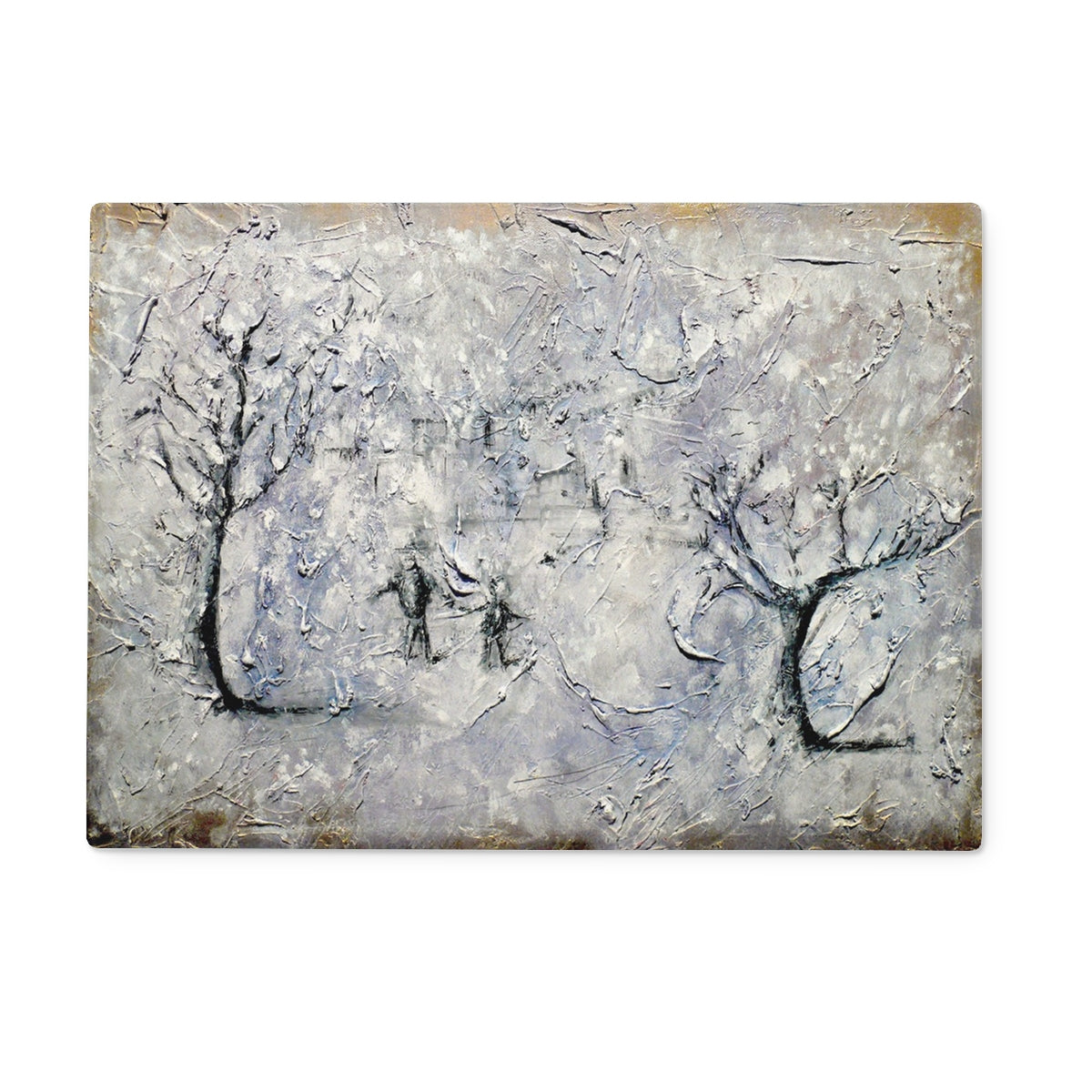 Father Daughter Snow Art Gifts Glass Chopping Board