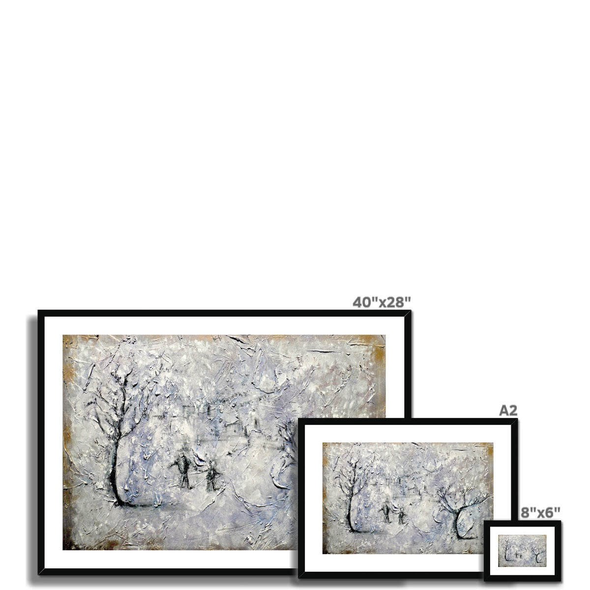 Father Daughter Snow Painting | Framed & Mounted Prints From Scotland