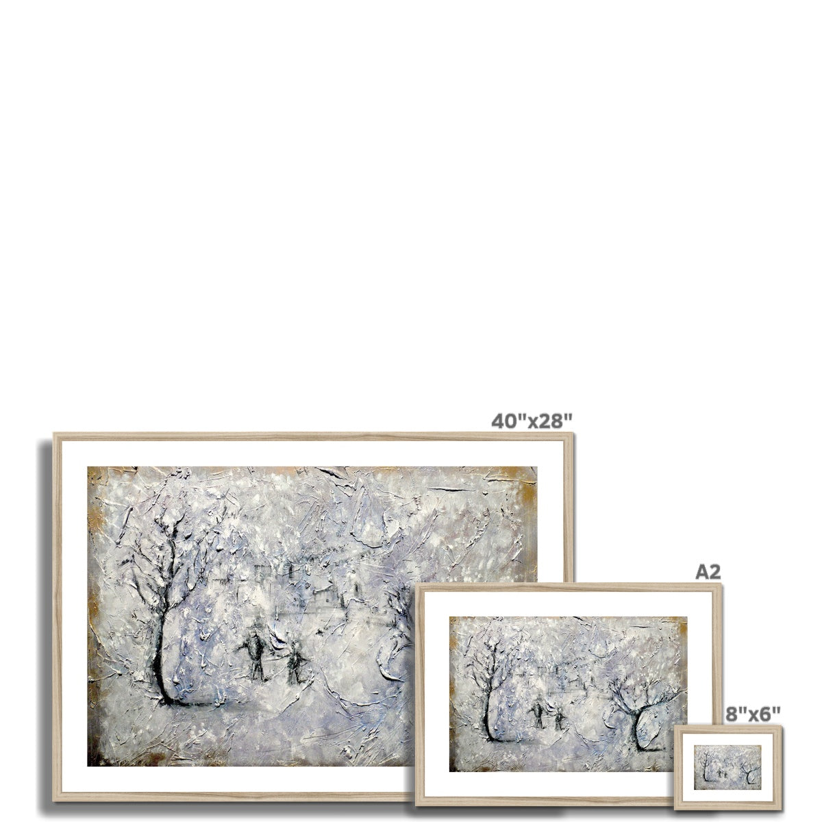 Father Daughter Snow Painting | Framed & Mounted Prints From Scotland