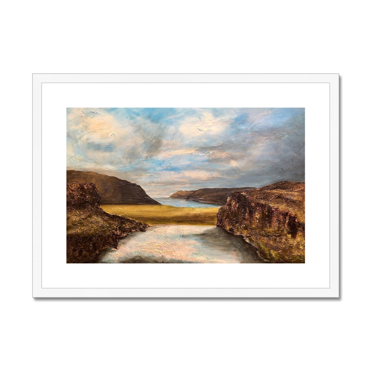 Westfjords Iceland Painting | Framed & Mounted Prints From Scotland-Framed & Mounted Prints-World Art Gallery-A2 Landscape-White Frame-Paintings, Prints, Homeware, Art Gifts From Scotland By Scottish Artist Kevin Hunter