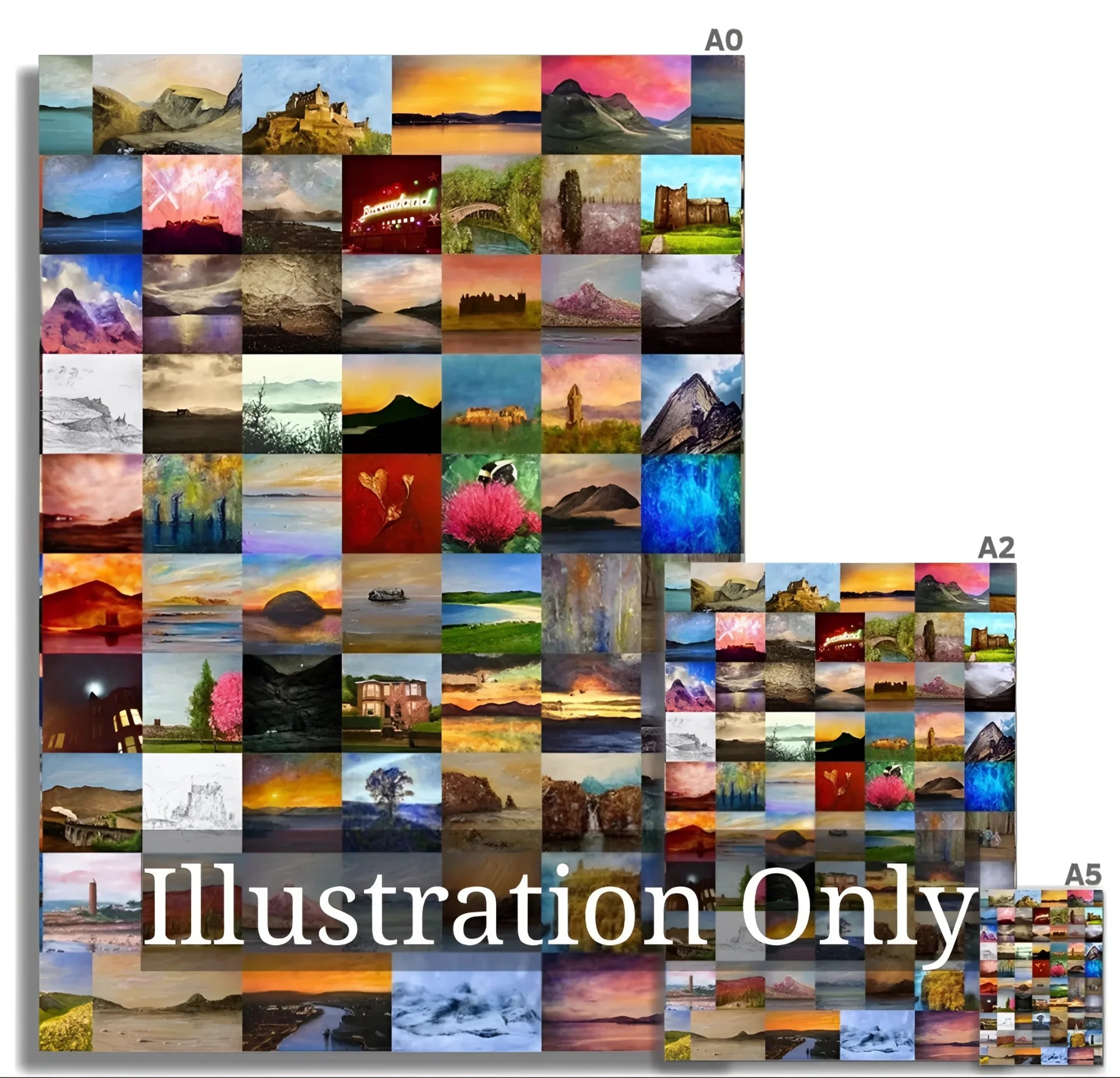 Fine Art Prints Giclee - Quick Buy Scotland Worldwide Shipping Collage Landscape Paintings Kevin Hunter Portfolio
